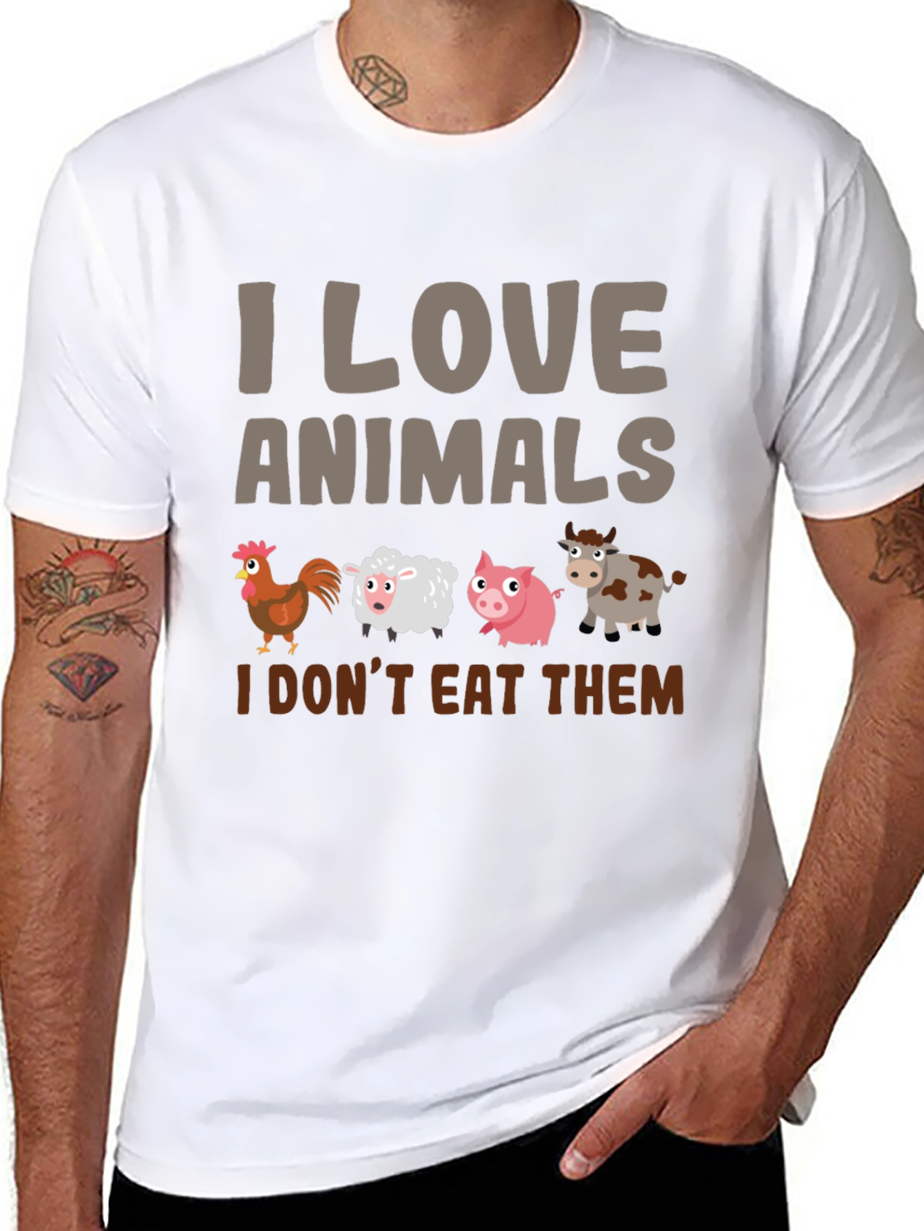 I Love Animals T-Shirt - Vegan Statement Tee