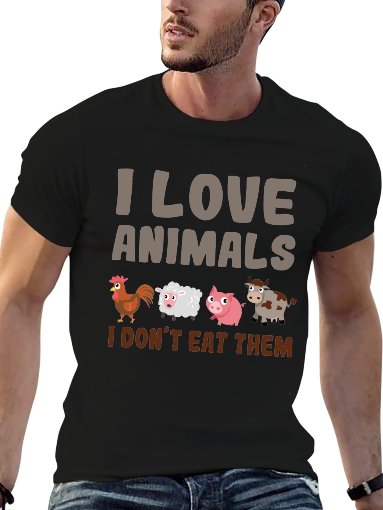 I Love Animals T-Shirt - Vegan Statement Tee