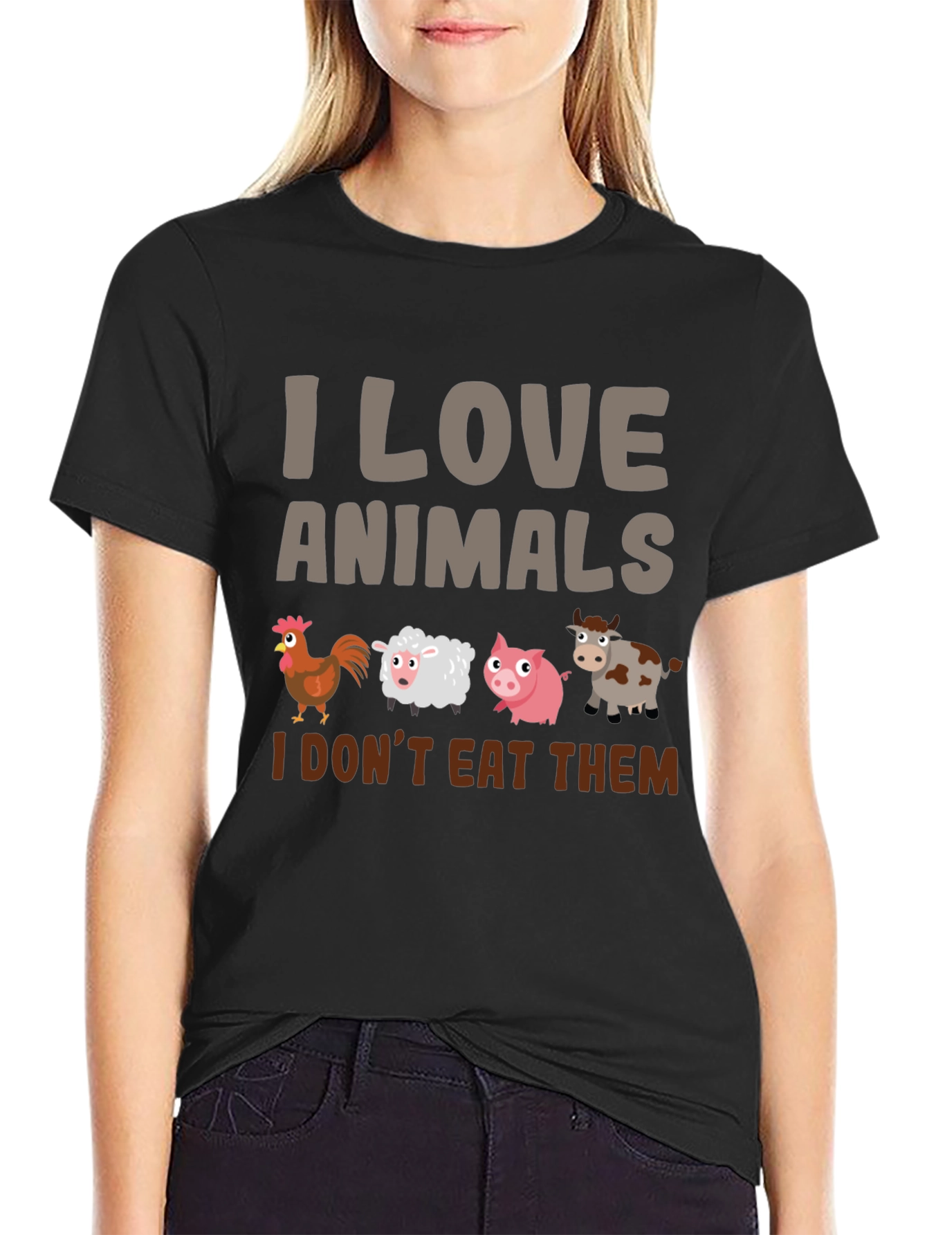 I Love Animals T-Shirt - Vegan Statement Tee