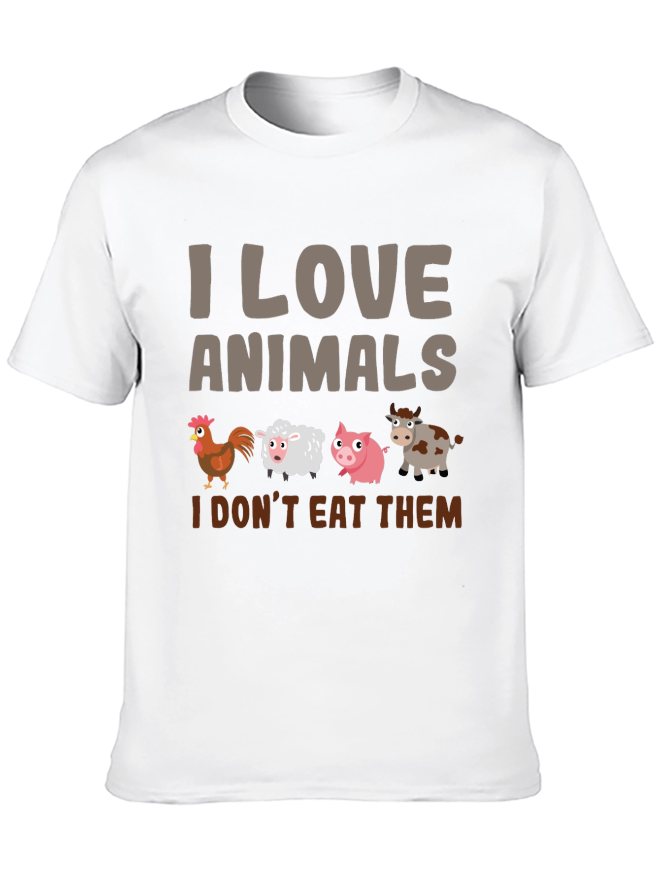 I Love Animals T-Shirt - Vegan Statement Tee