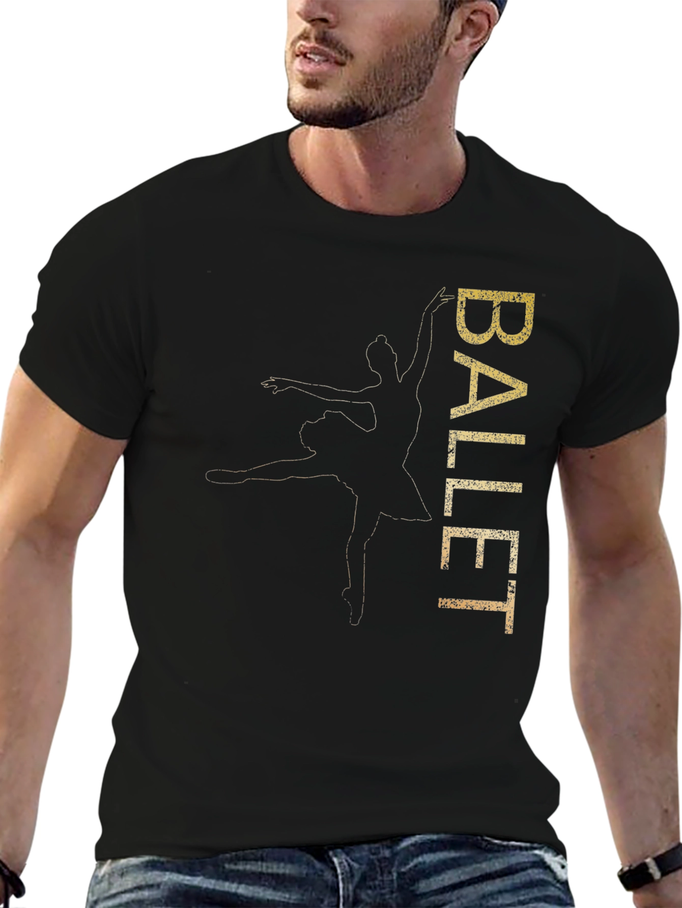 Ballet Dancer Graphic Tee - Stylish Black T-Shirt