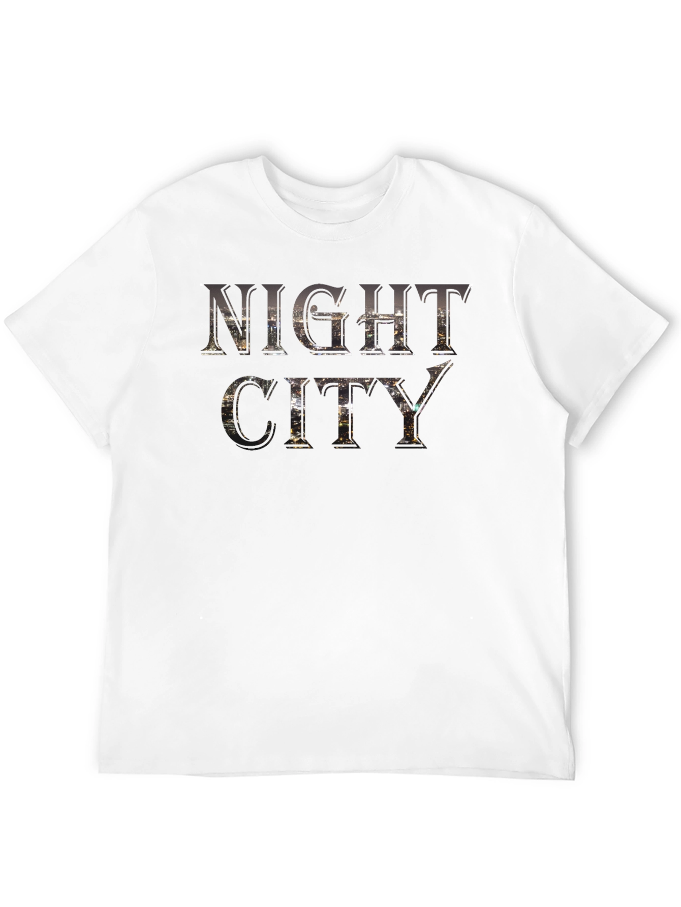 Night City Graphic Print Black T-Shirt