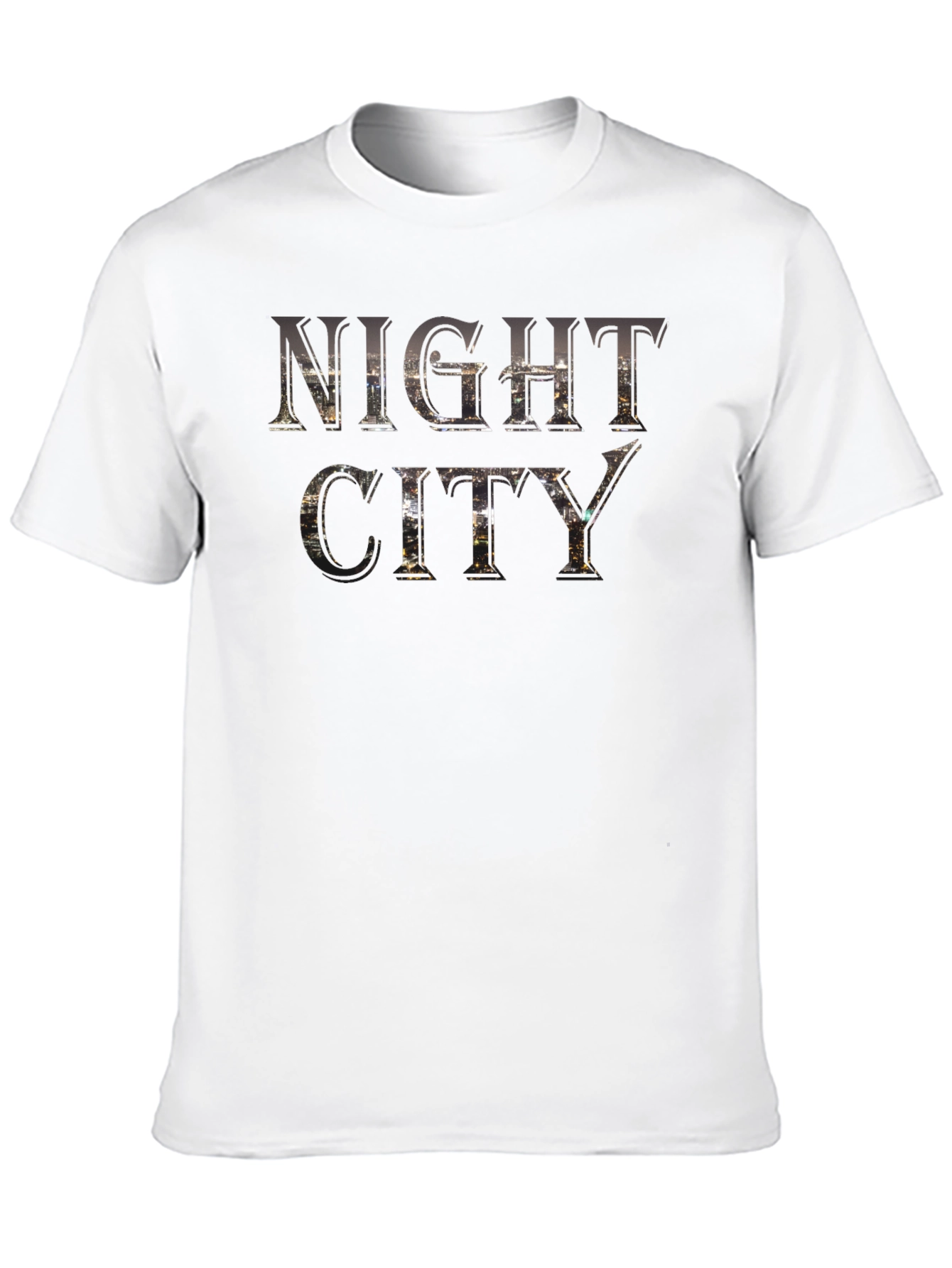 Night City Graphic Print Black T-Shirt