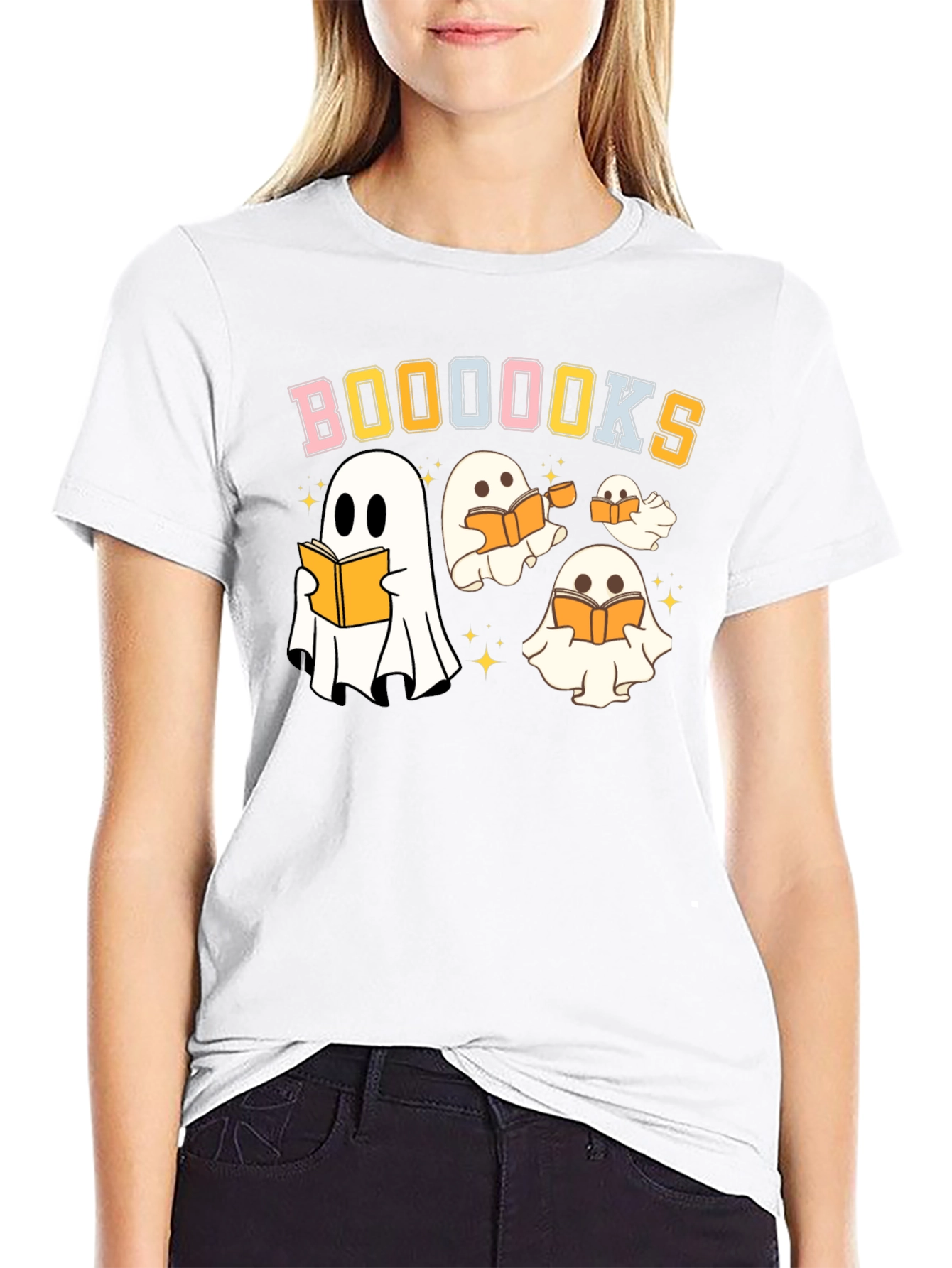 Booooks Halloween T-Shirt - Ghostly Readers