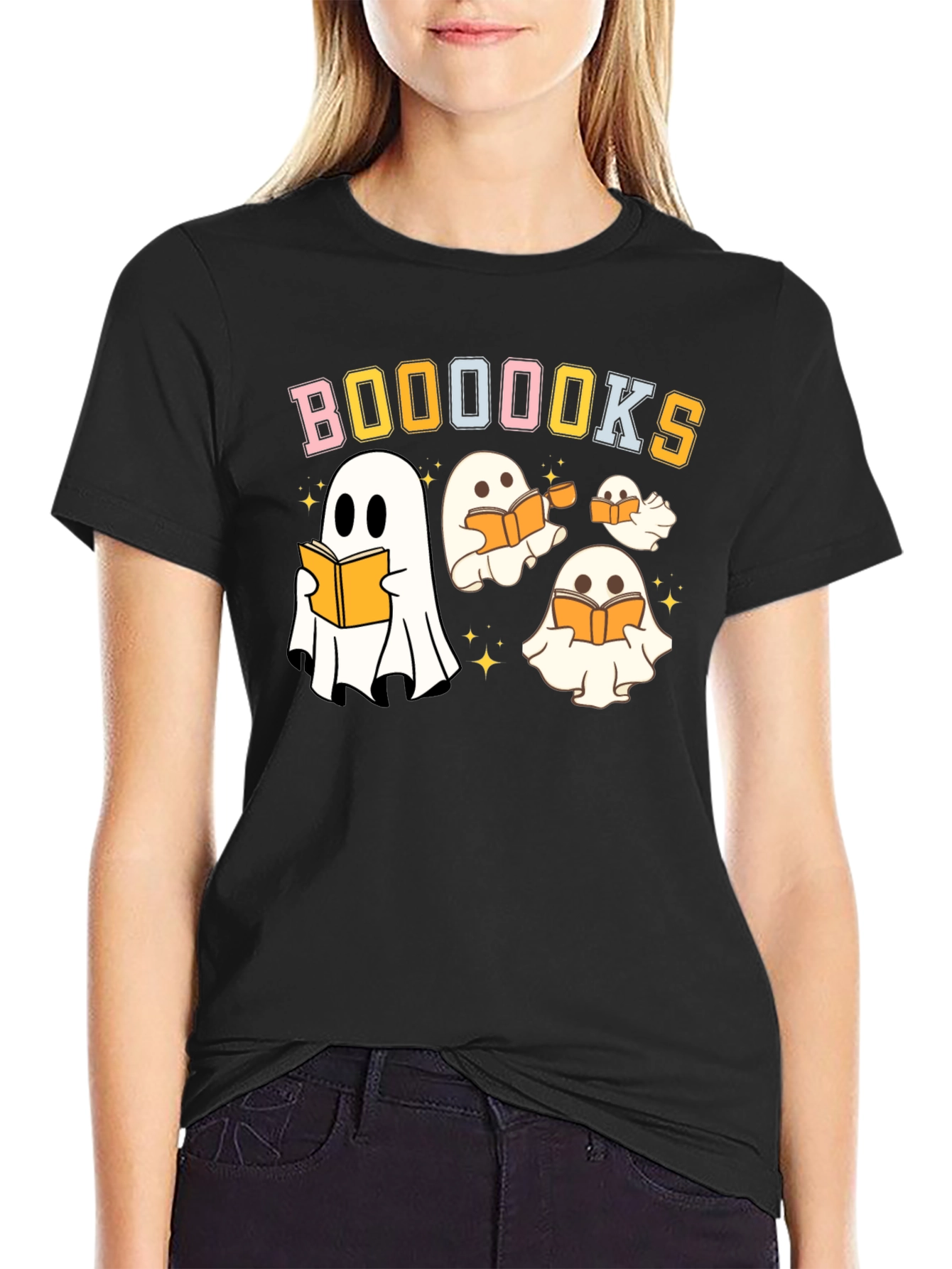 Booooks Halloween T-Shirt - Ghostly Readers