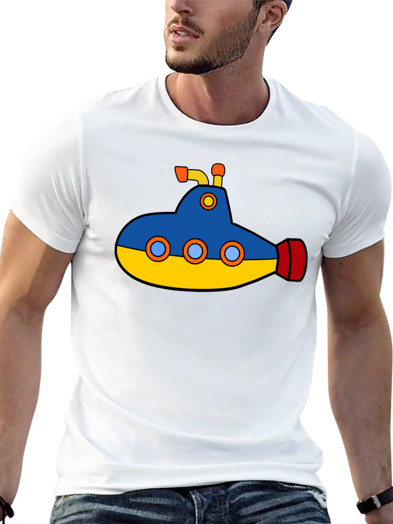 Cartoon Submarine Graphic T-Shirt
