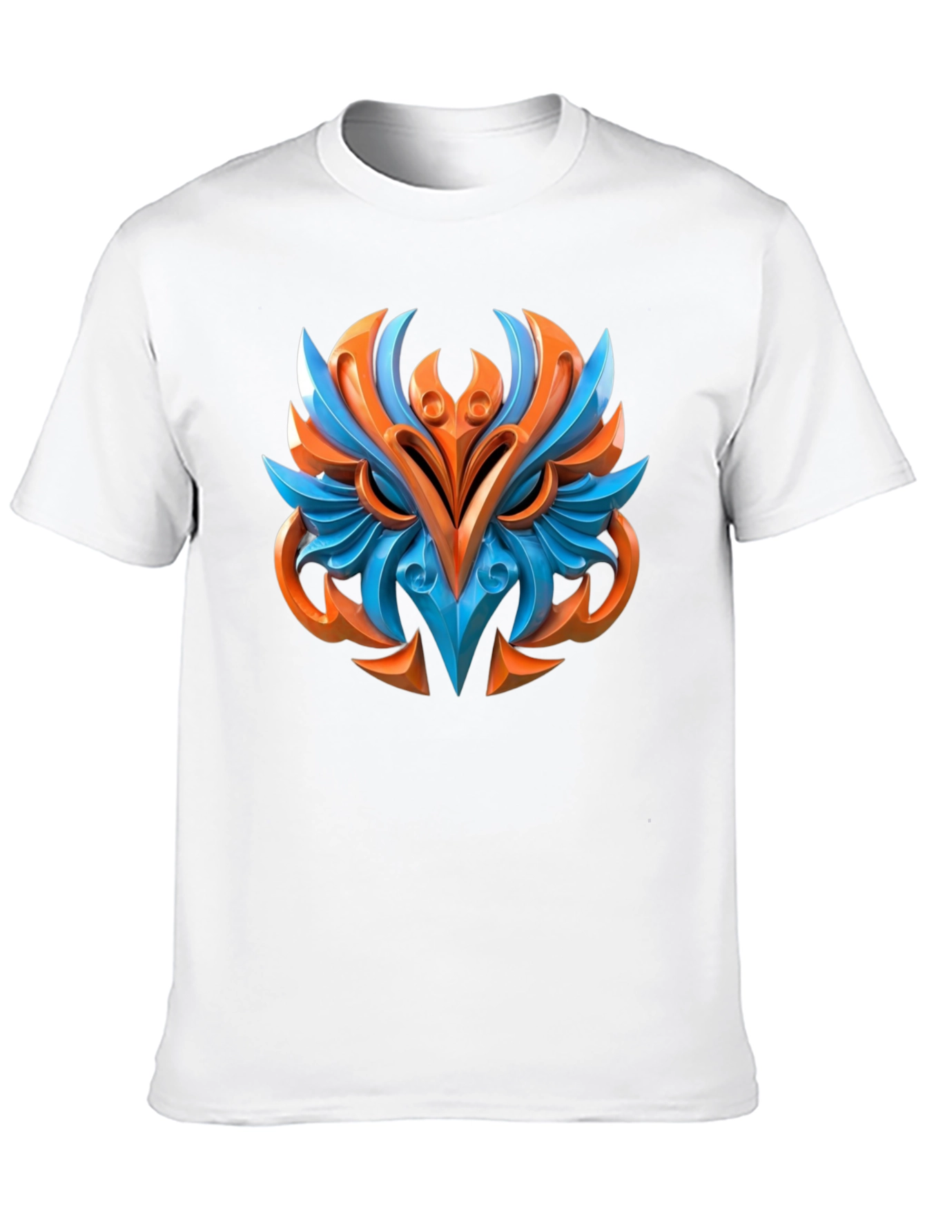 Abstract Owl Graphic Print Black T-Shirt