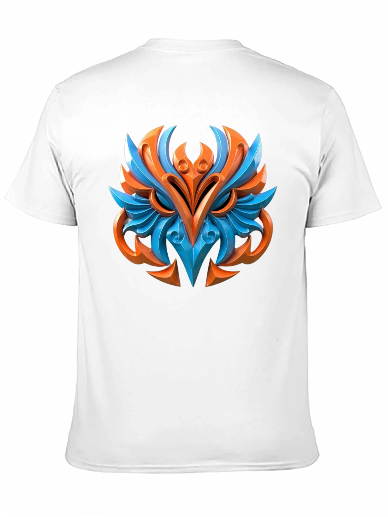 Abstract Owl Graphic Print Black T-Shirt