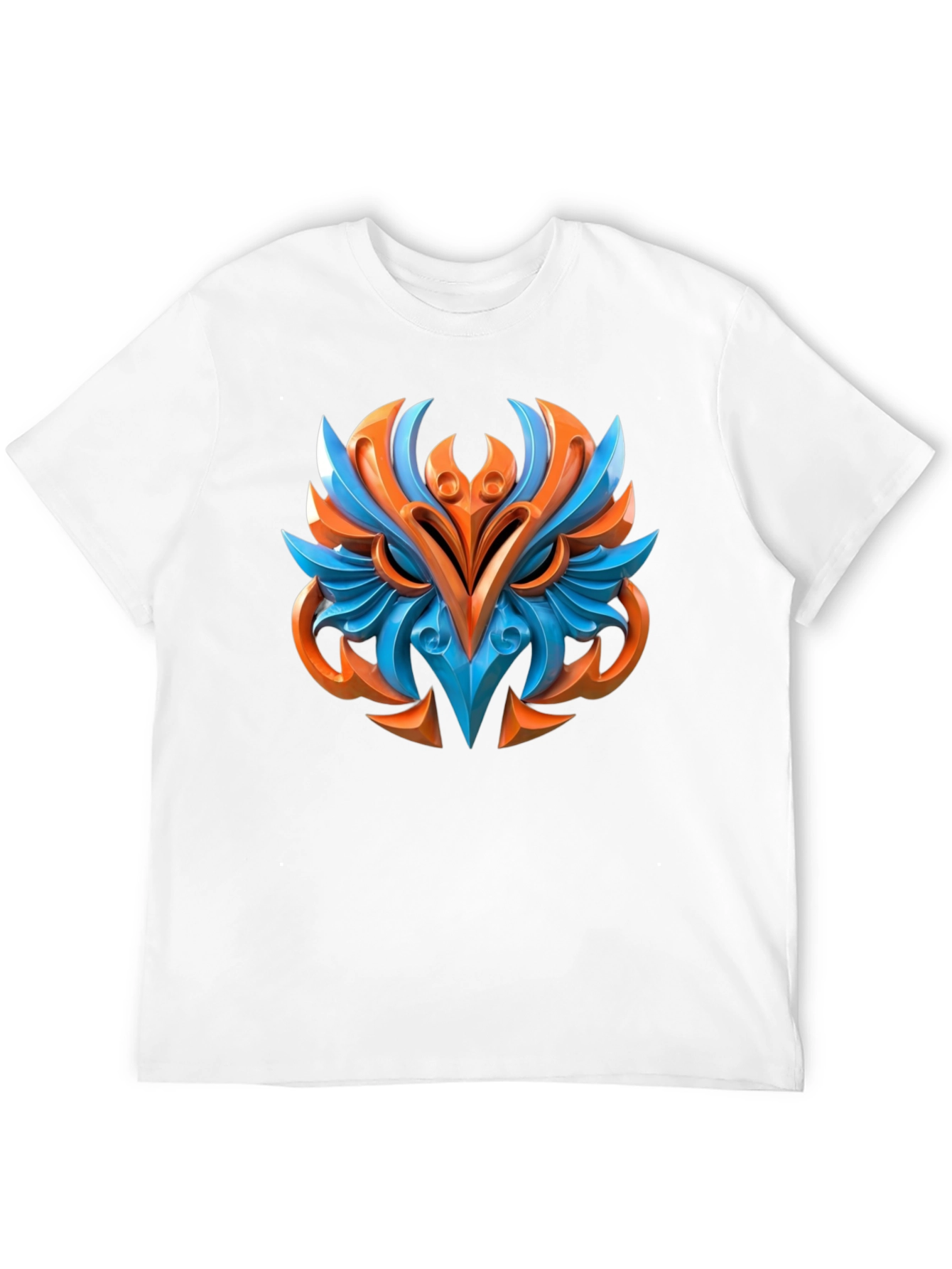 Abstract Owl Graphic Print Black T-Shirt
