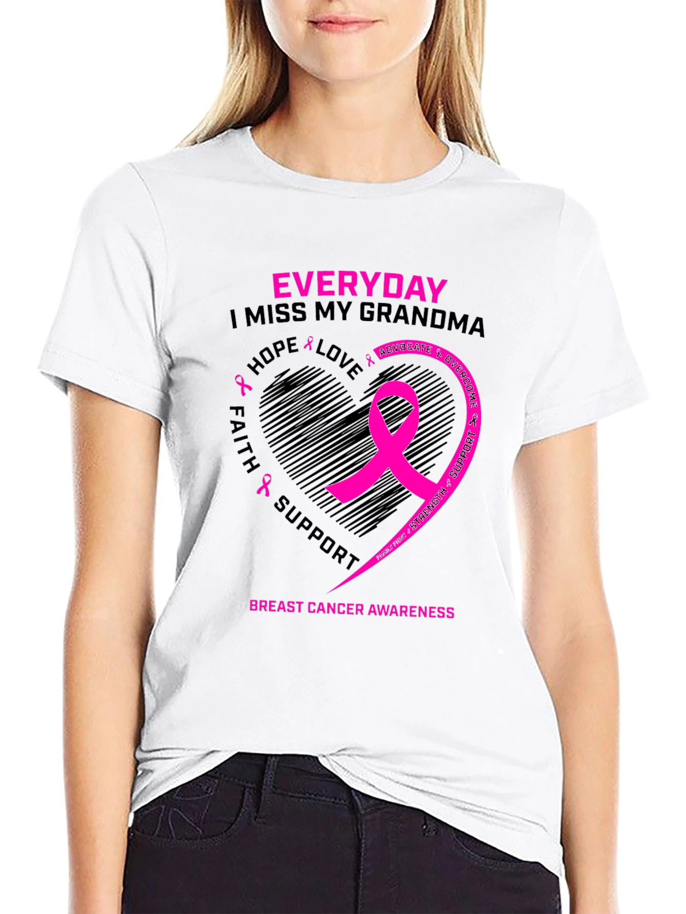 Breast Cancer Awareness Grandma Memorial T-Shirt
