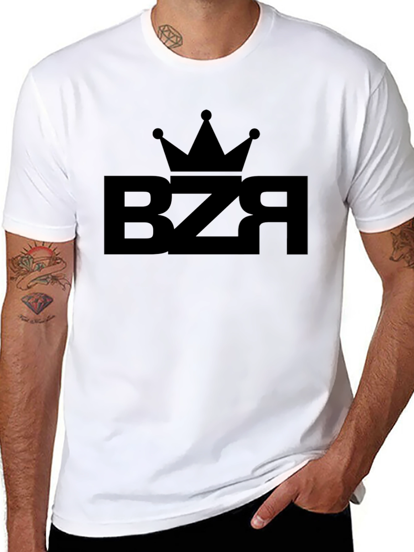 BZR Crown Graphic Tee - Black Cotton Blend