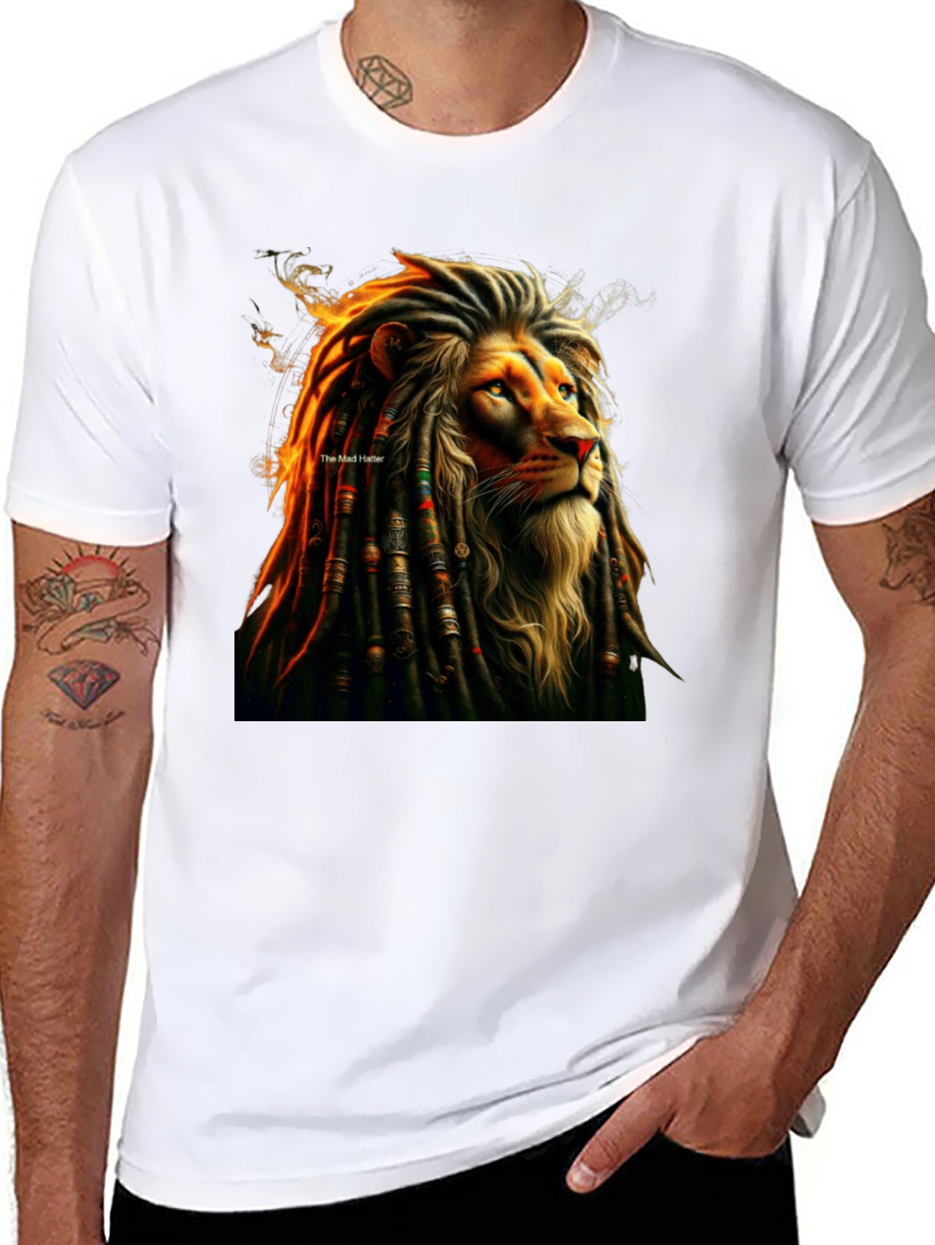 Lion Dreadlocks Graphic Tee - Reggae Inspired T-Shirt