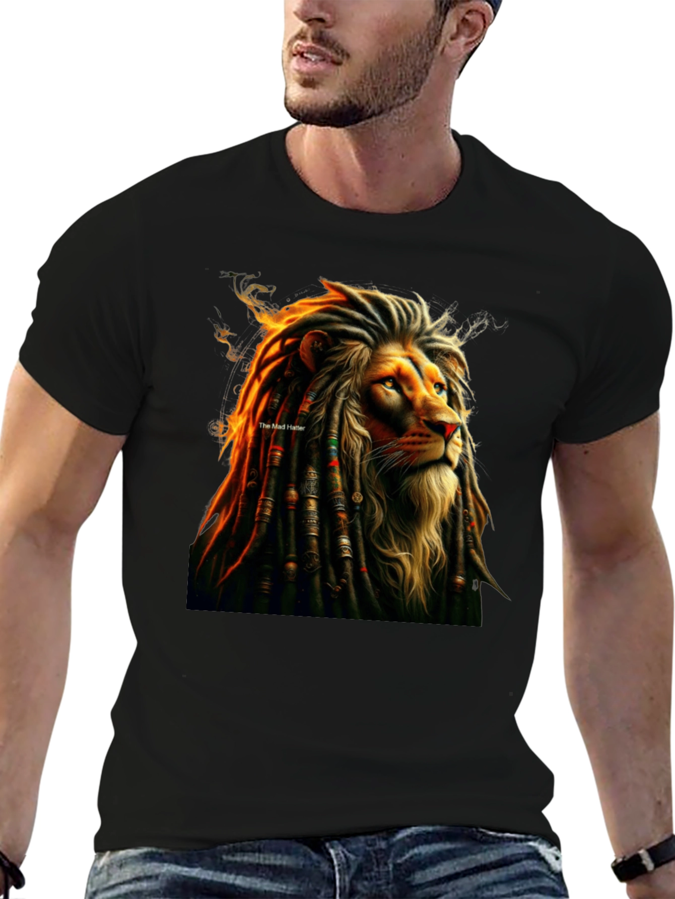Lion Dreadlocks Graphic Tee - Reggae Inspired T-Shirt