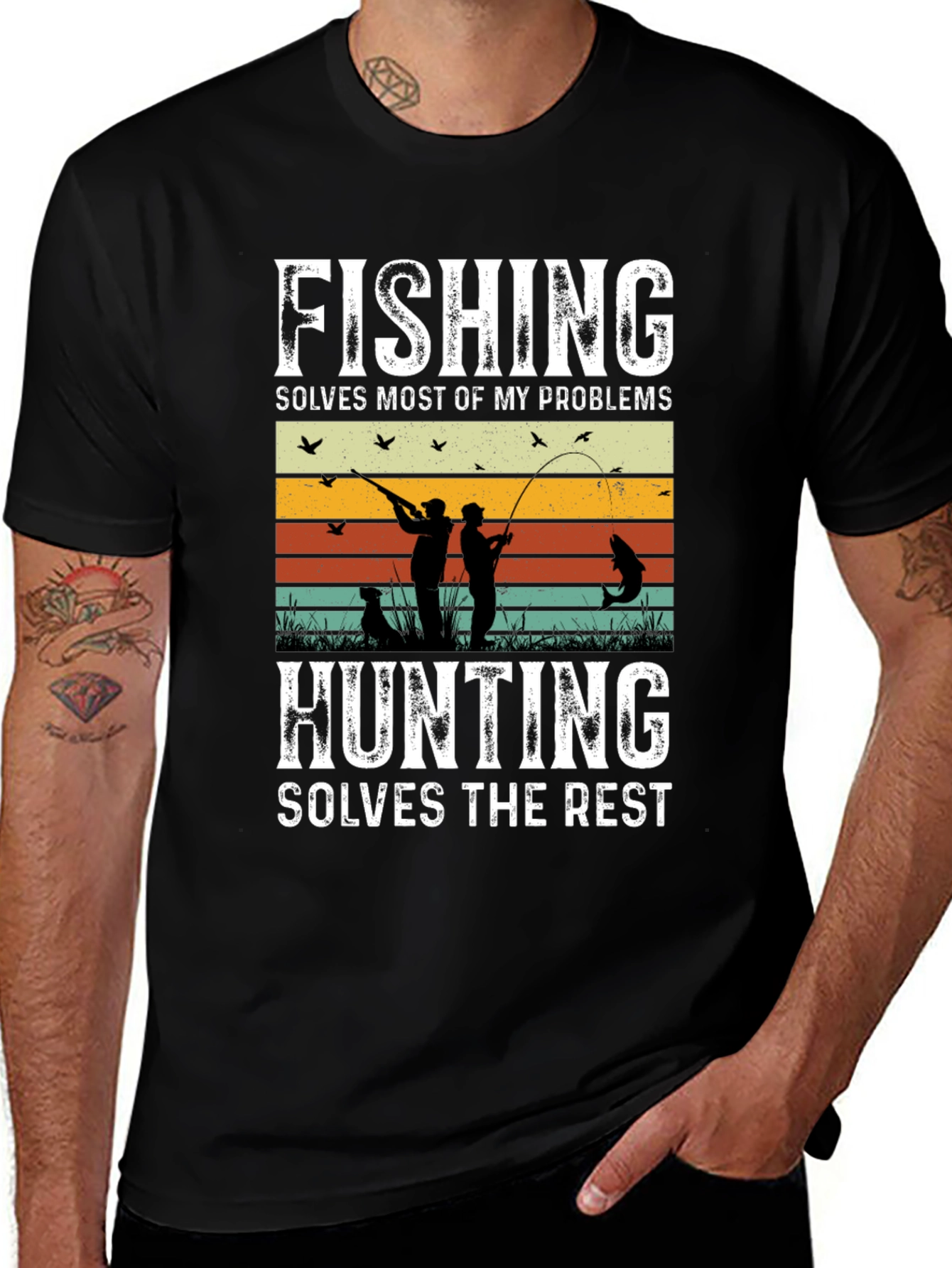 Fishing & Hunting Graphic T-Shirt for Outdoorsmen