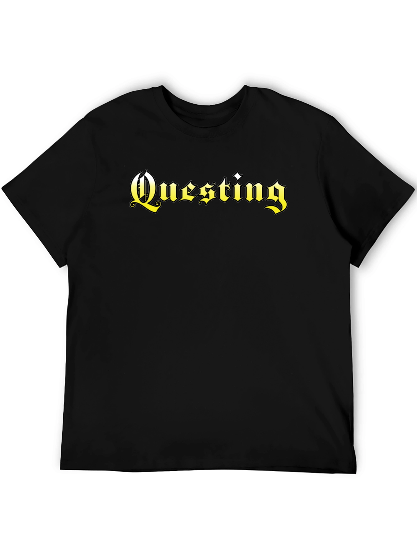 Questing Black T-Shirt - Bold Gothic Style