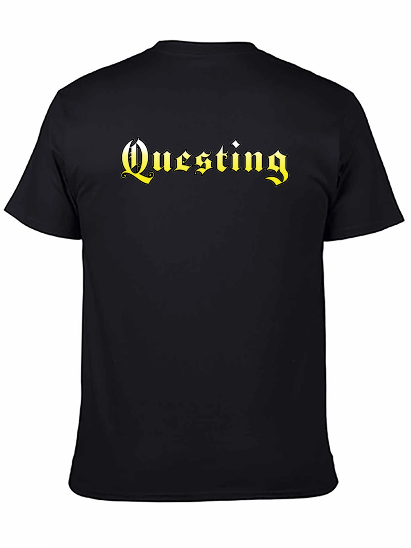 Questing Black T-Shirt - Bold Gothic Style