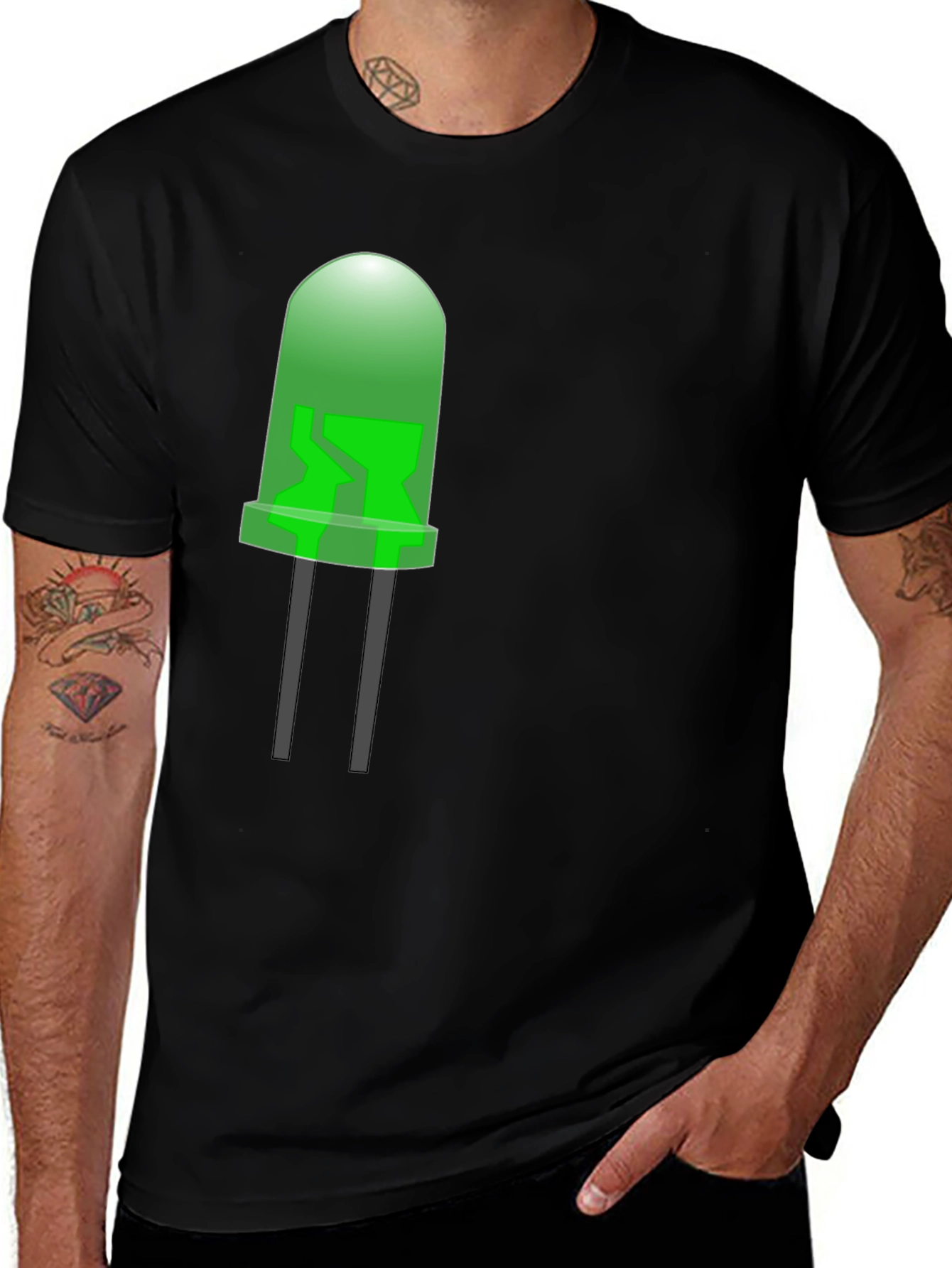 LED Graphic T-Shirt - Black