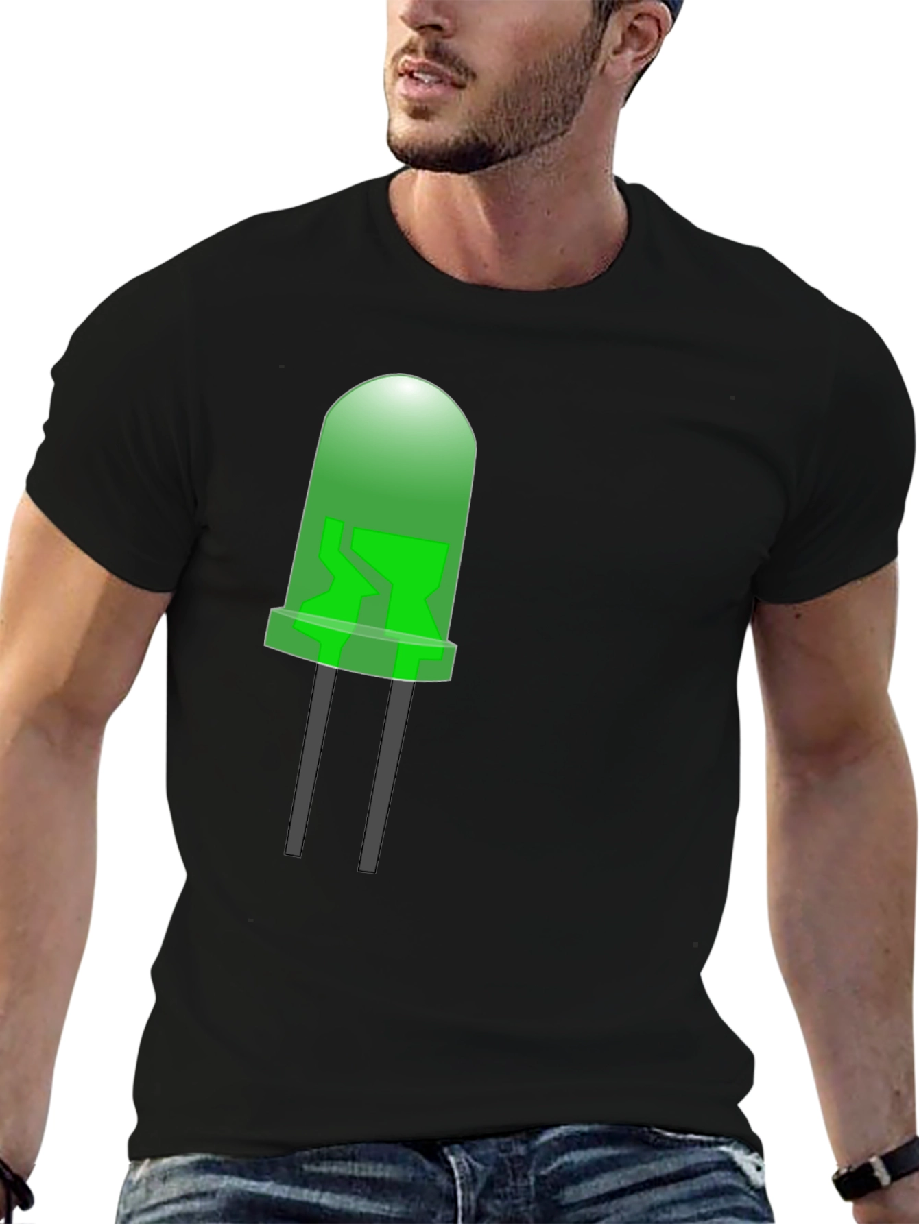 LED Graphic T-Shirt - Black