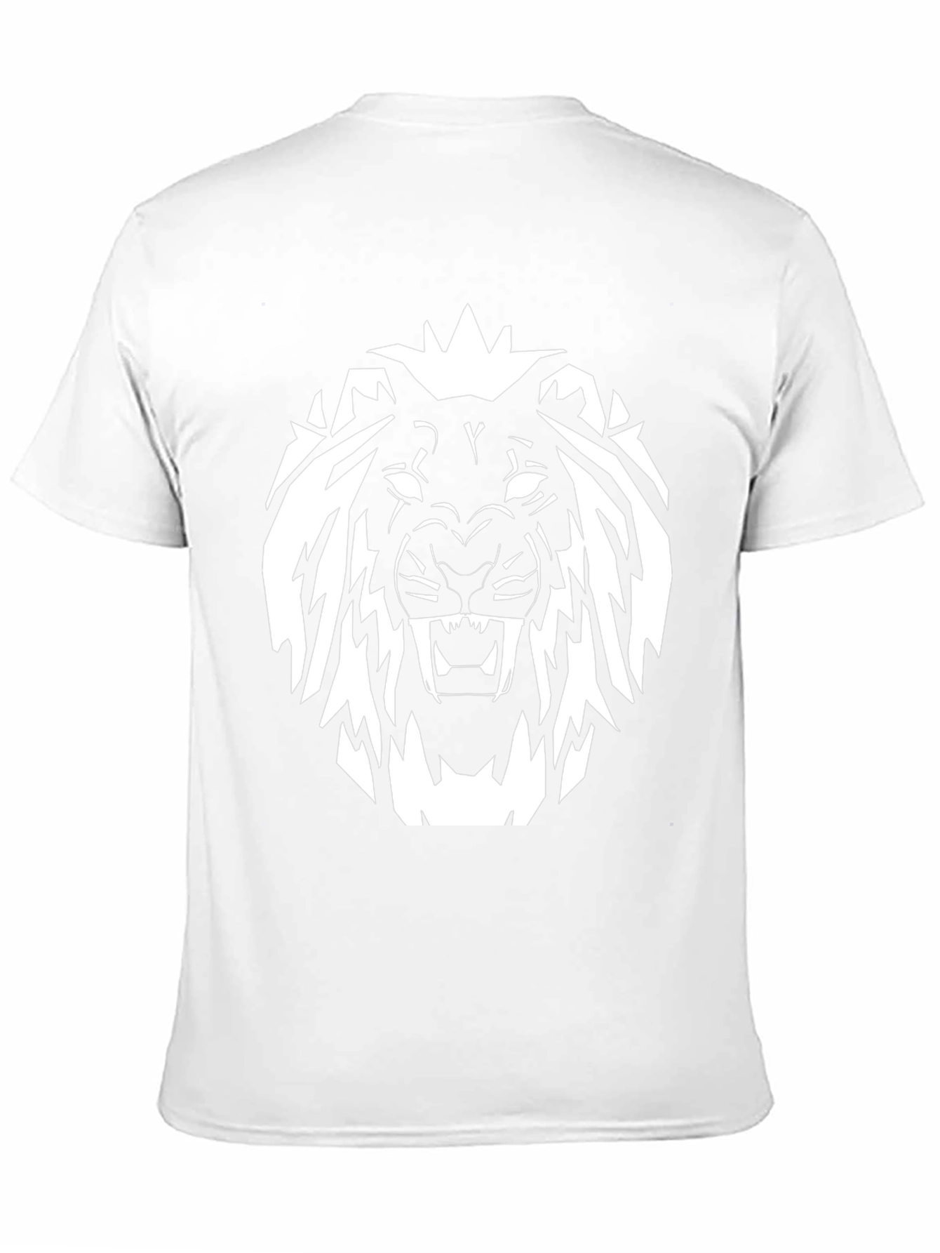 Black T-Shirt with White Lion Graphic