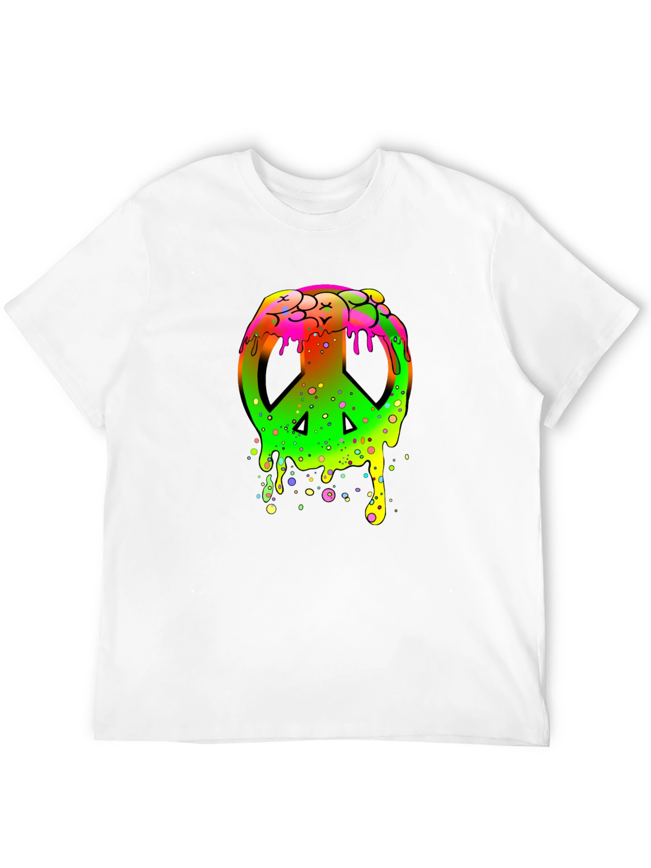 Peace Sign Drip Graphic T-Shirt