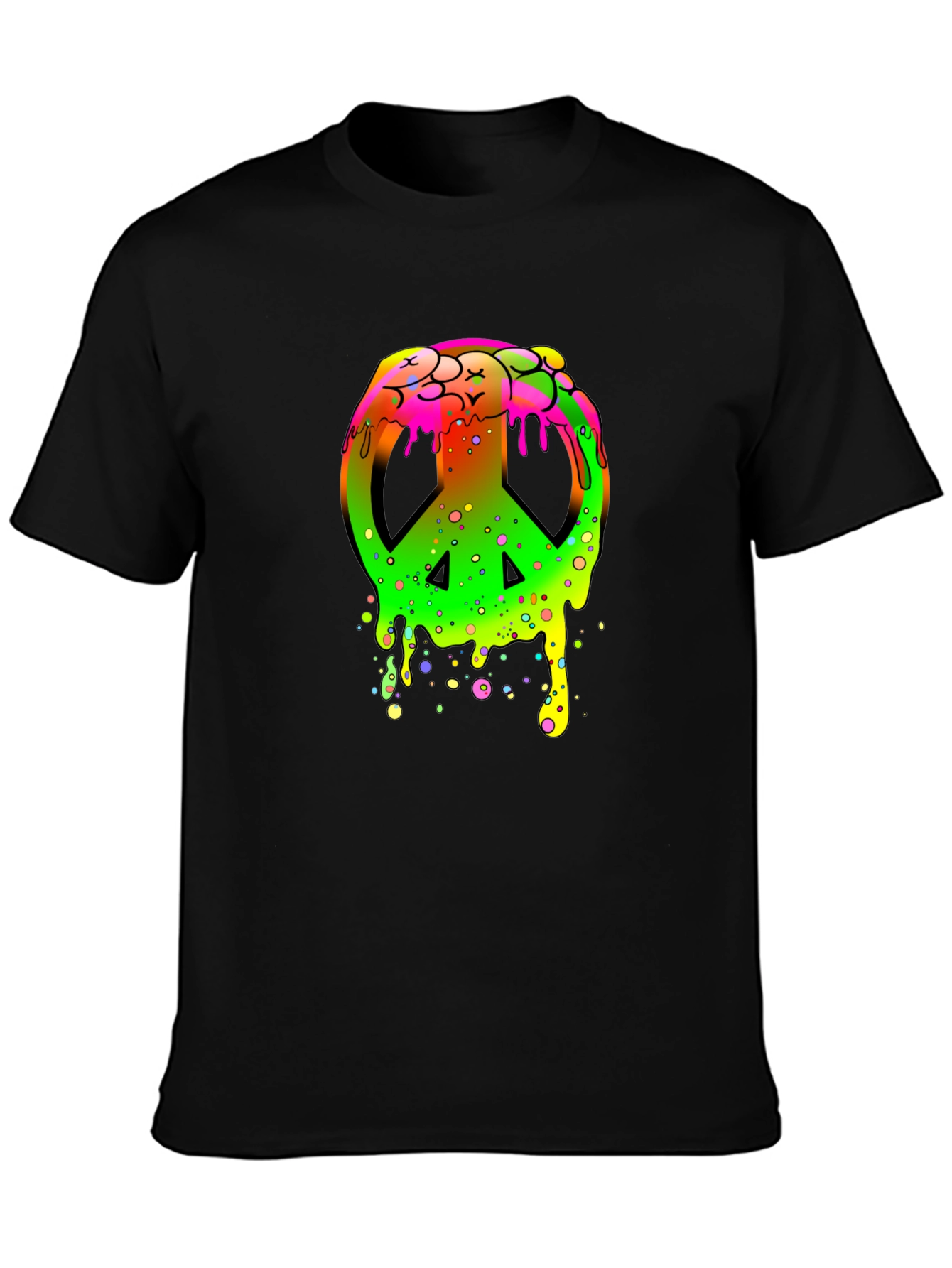 Peace Sign Drip Graphic T-Shirt