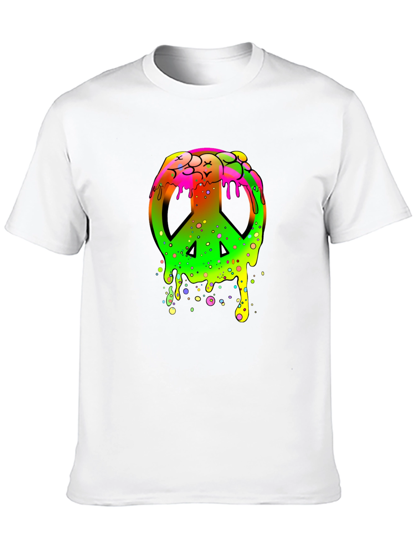 Peace Sign Drip Graphic T-Shirt