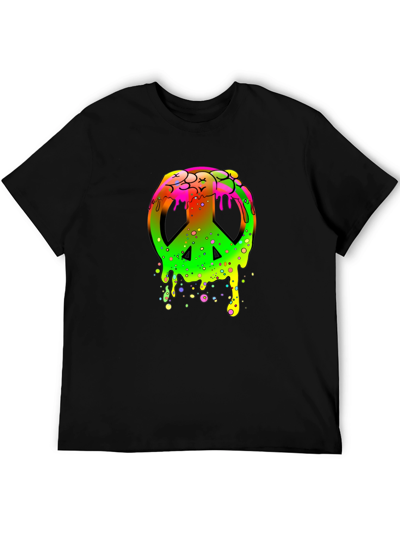 Peace Sign Drip Graphic T-Shirt