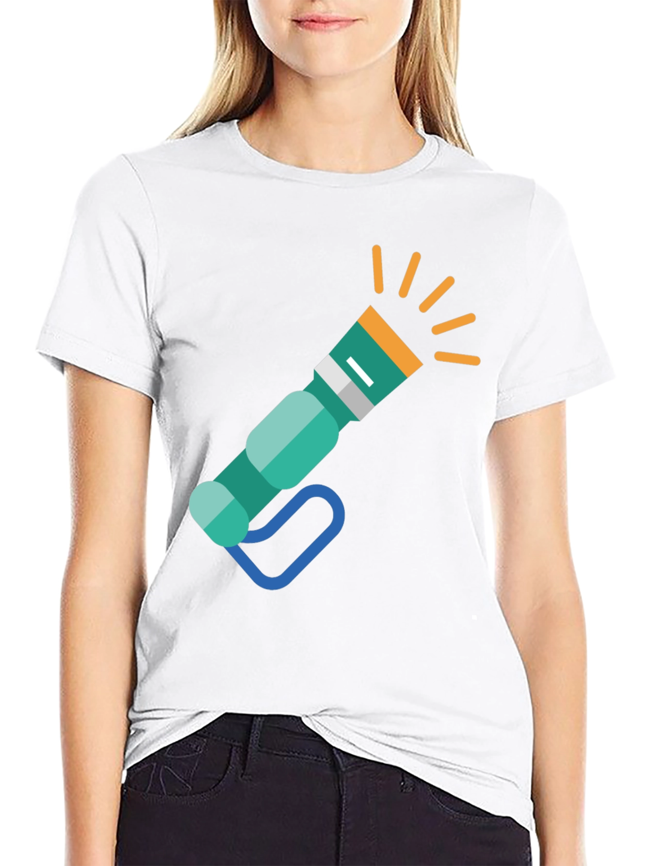 Flashlight Graphic Tee - Novelty Black T-Shirt
