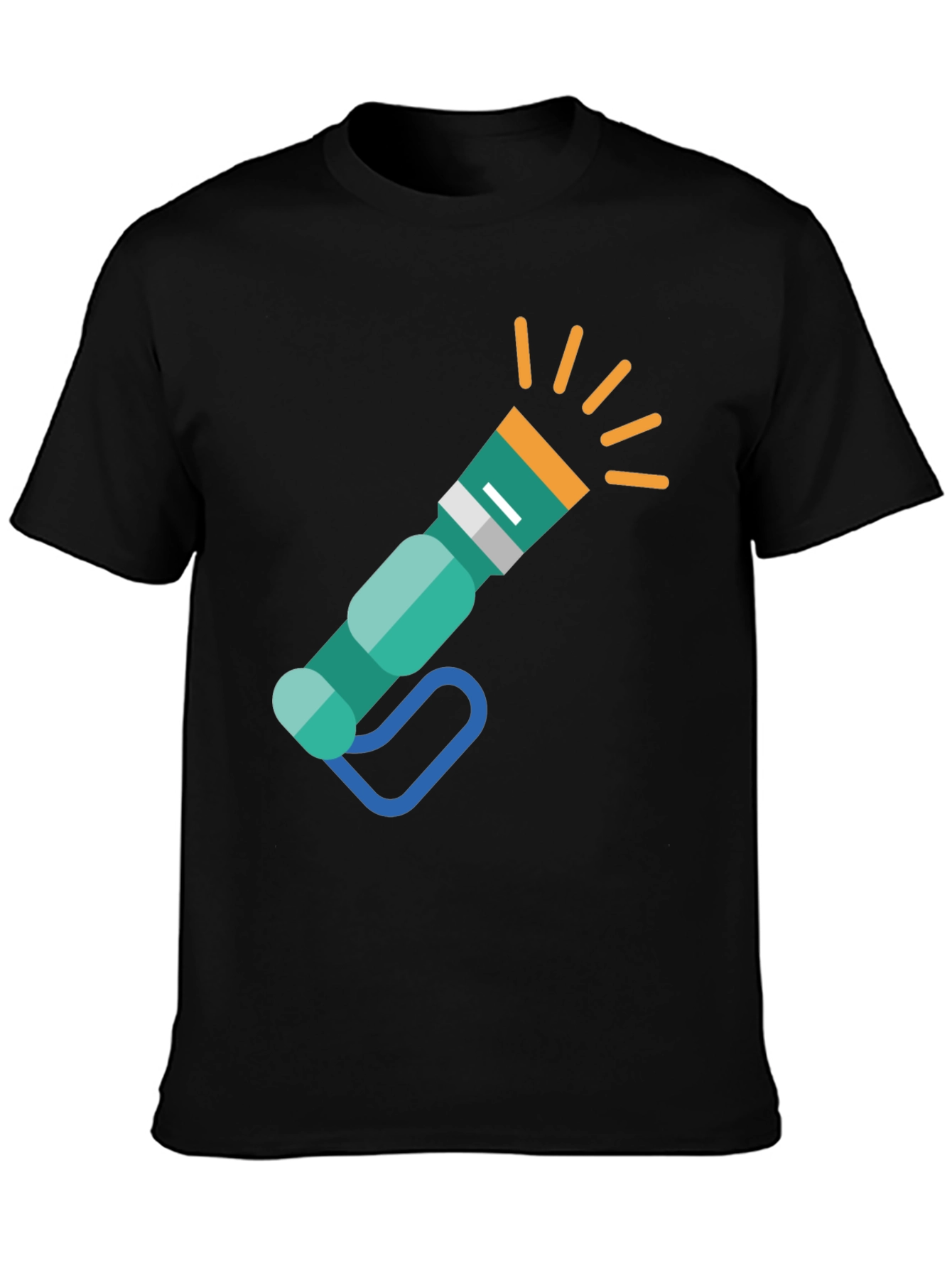 Flashlight Graphic Tee - Novelty Black T-Shirt