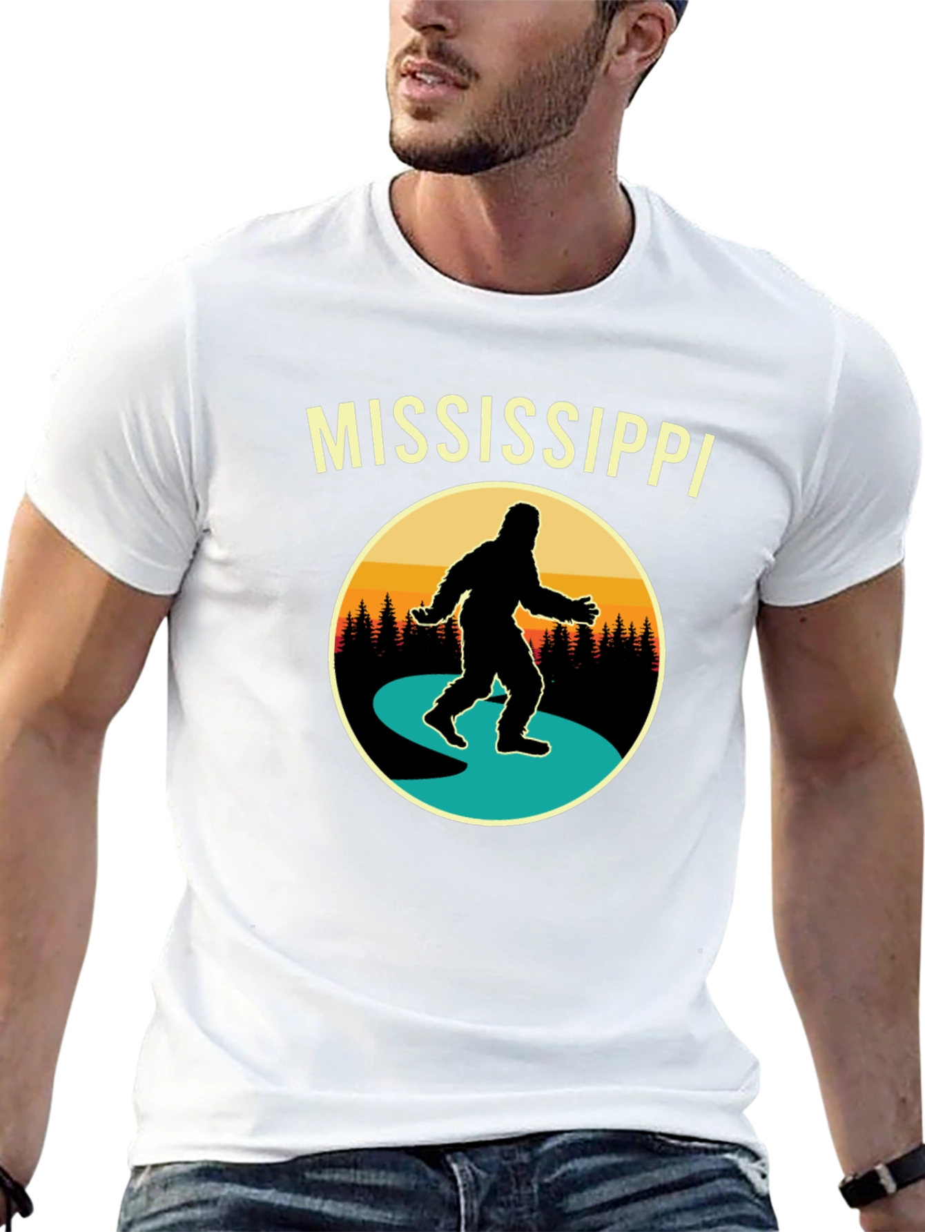Mississippi Bigfoot T-Shirt - Retro Sasquatch Tee