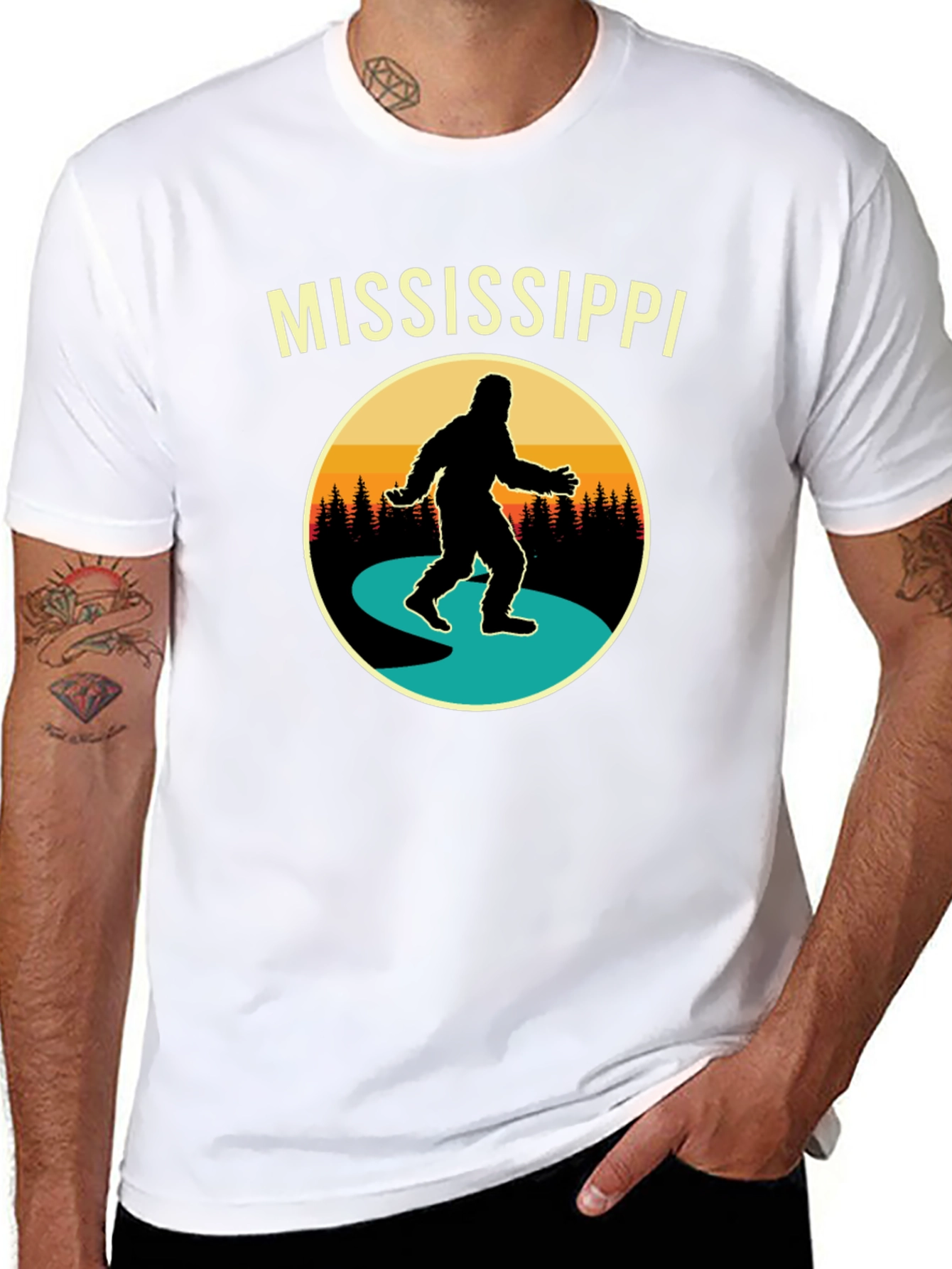 Mississippi Bigfoot T-Shirt - Retro Sasquatch Tee