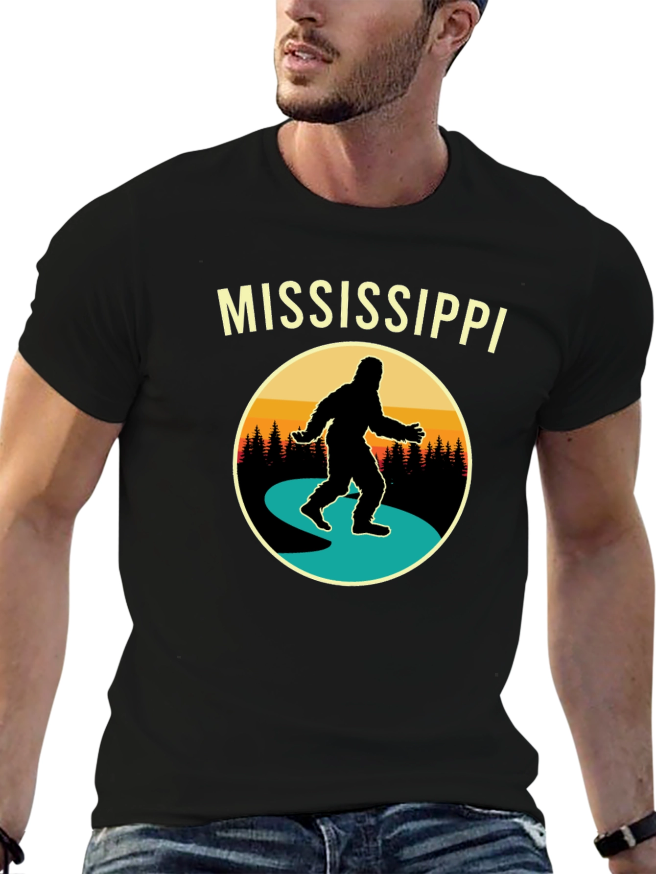Mississippi Bigfoot T-Shirt - Retro Sasquatch Tee