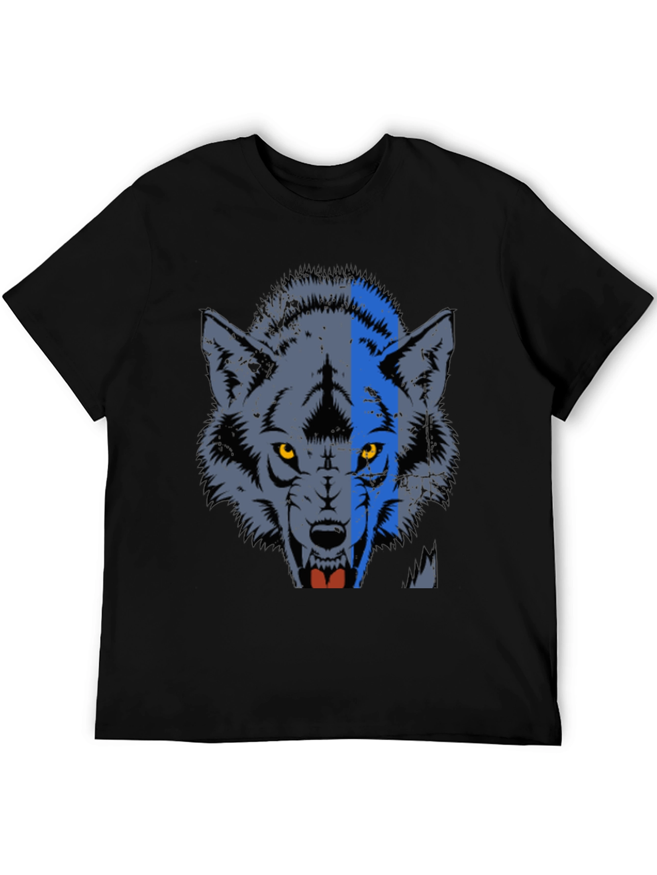 Wolf Graphic Print Crew Neck Tee