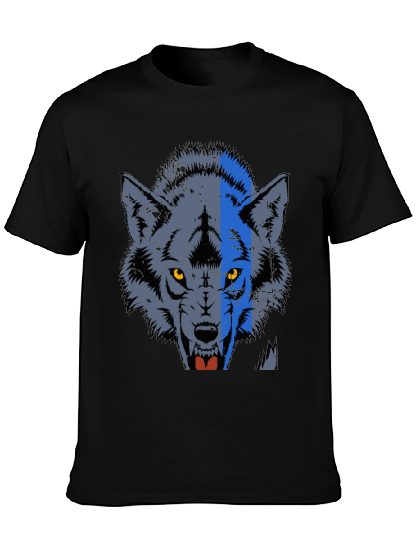 Wolf Graphic Print Crew Neck Tee