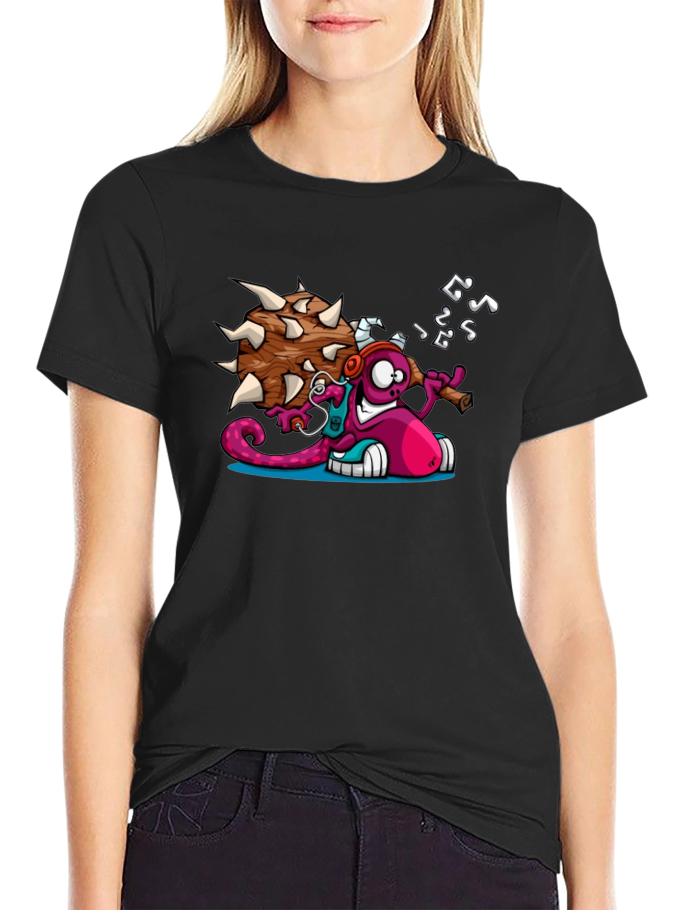 Cartoon Monster Graphic T-Shirt