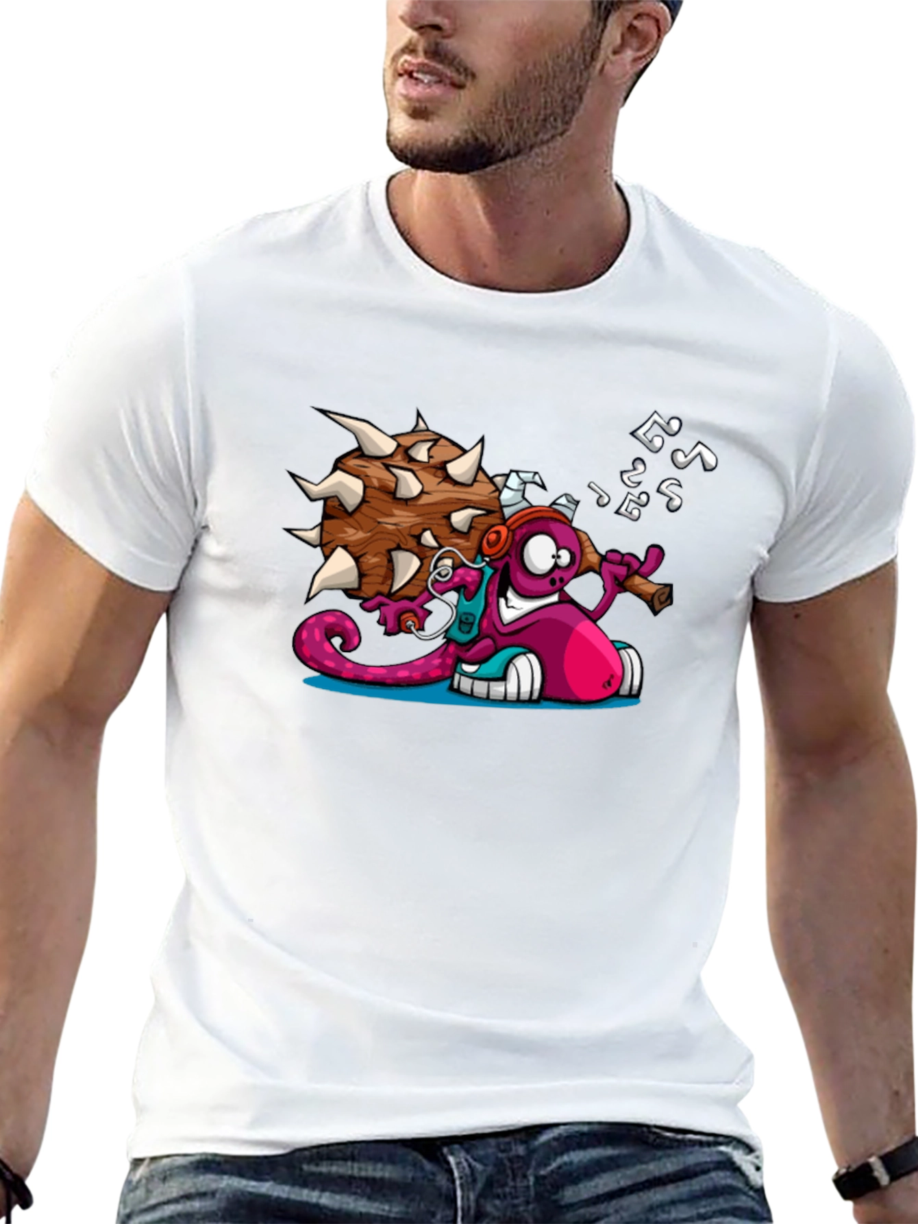 Cartoon Monster Graphic T-Shirt
