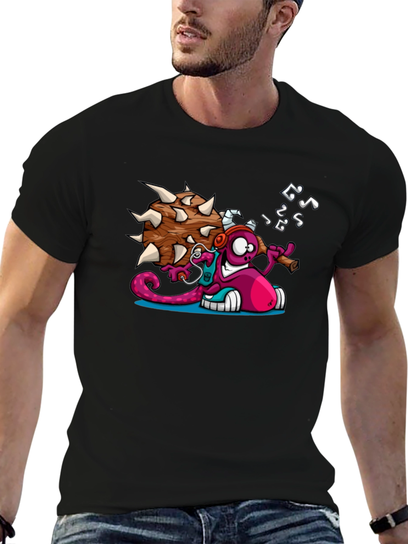 Cartoon Monster Graphic T-Shirt