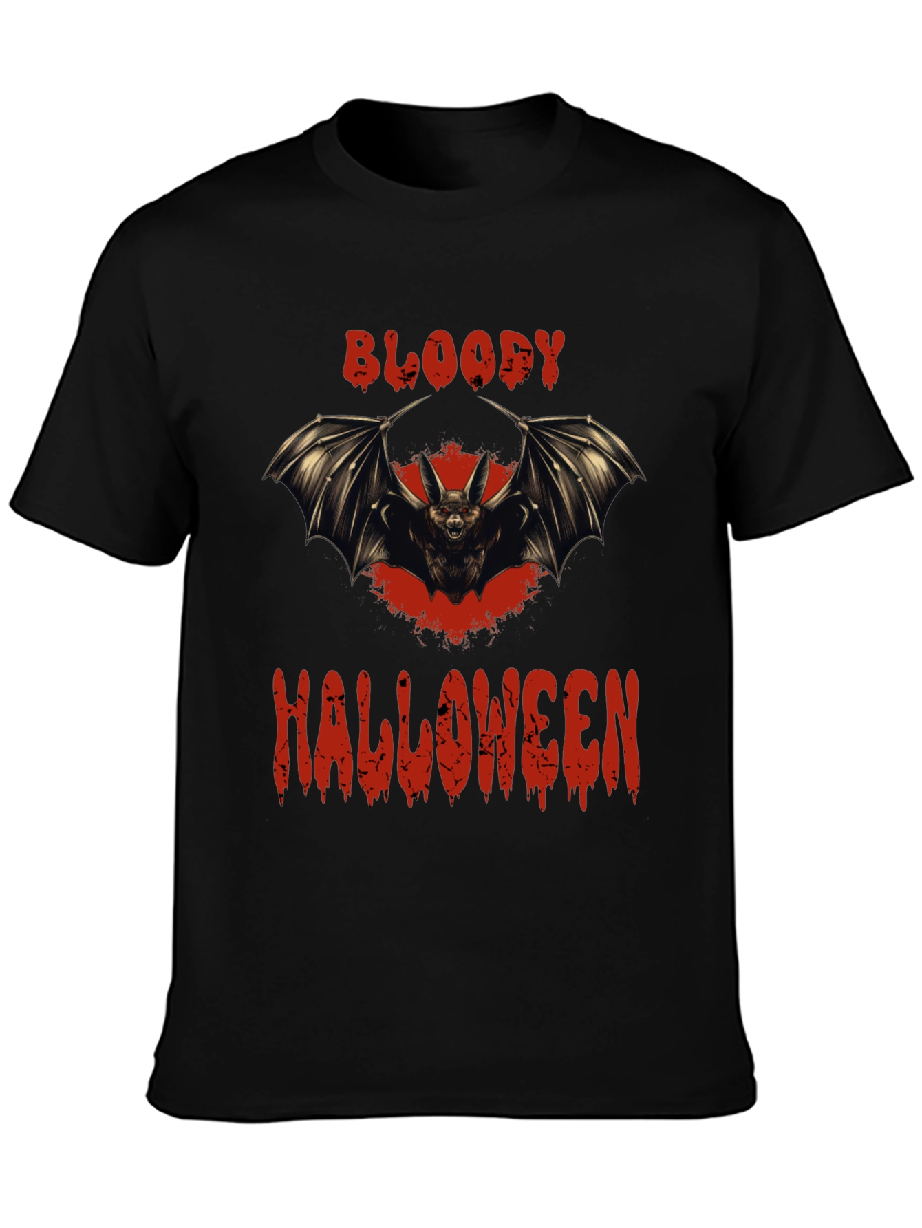 Bloody Halloween Bat Graphic T-Shirt