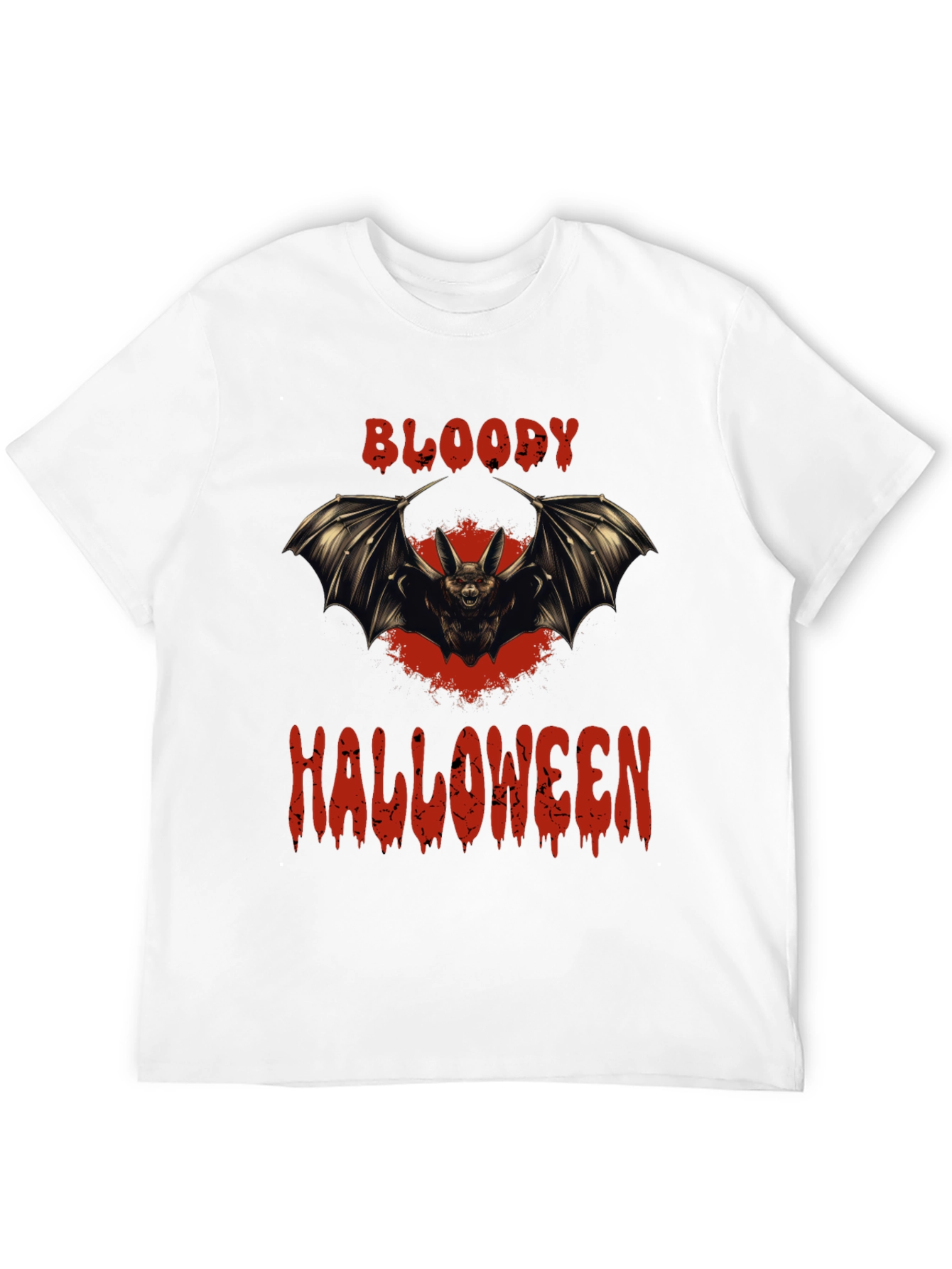 Bloody Halloween Bat Graphic T-Shirt