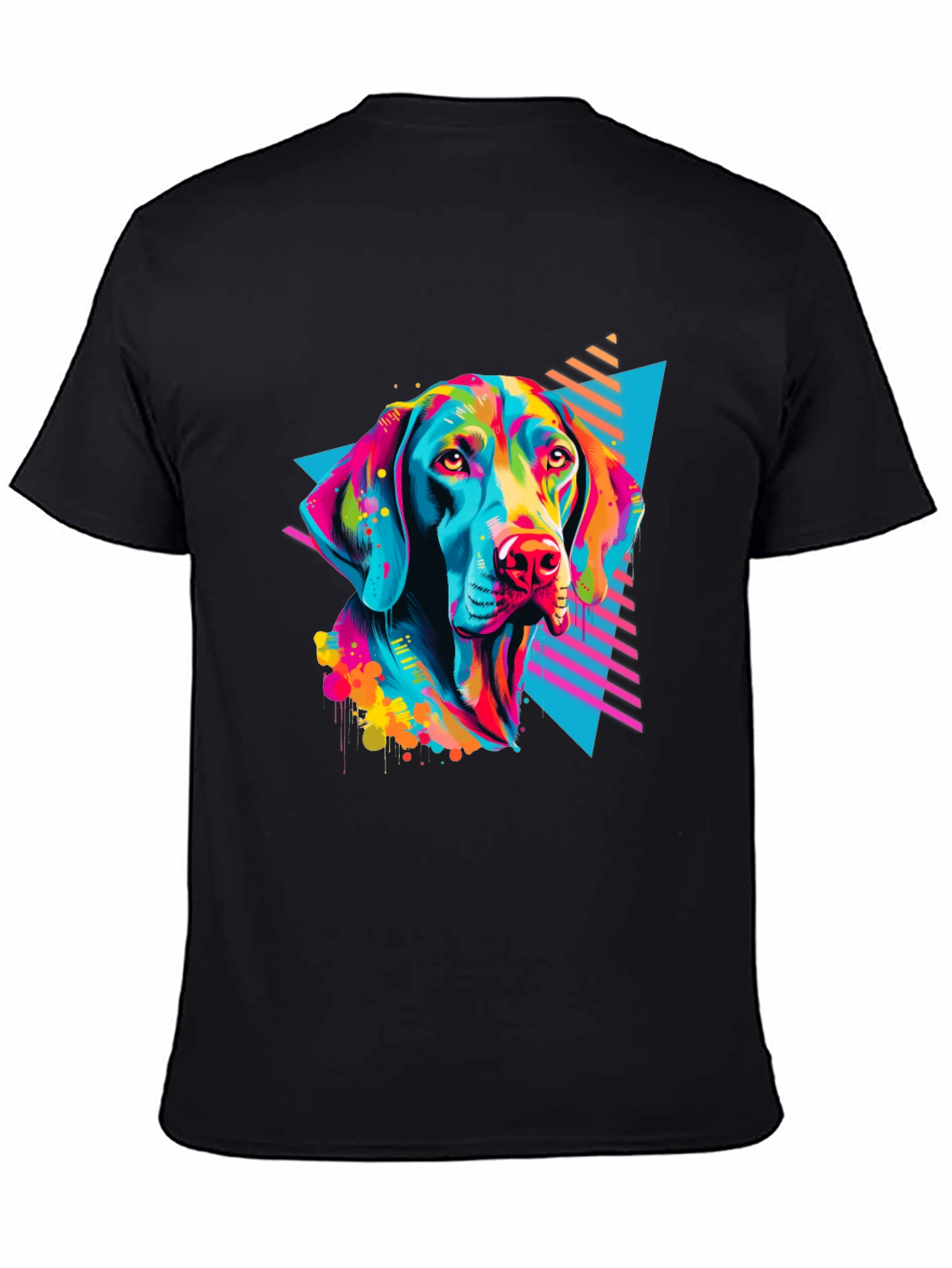 Vibrant Dog Graphic T-Shirt - Bold 80s Style
