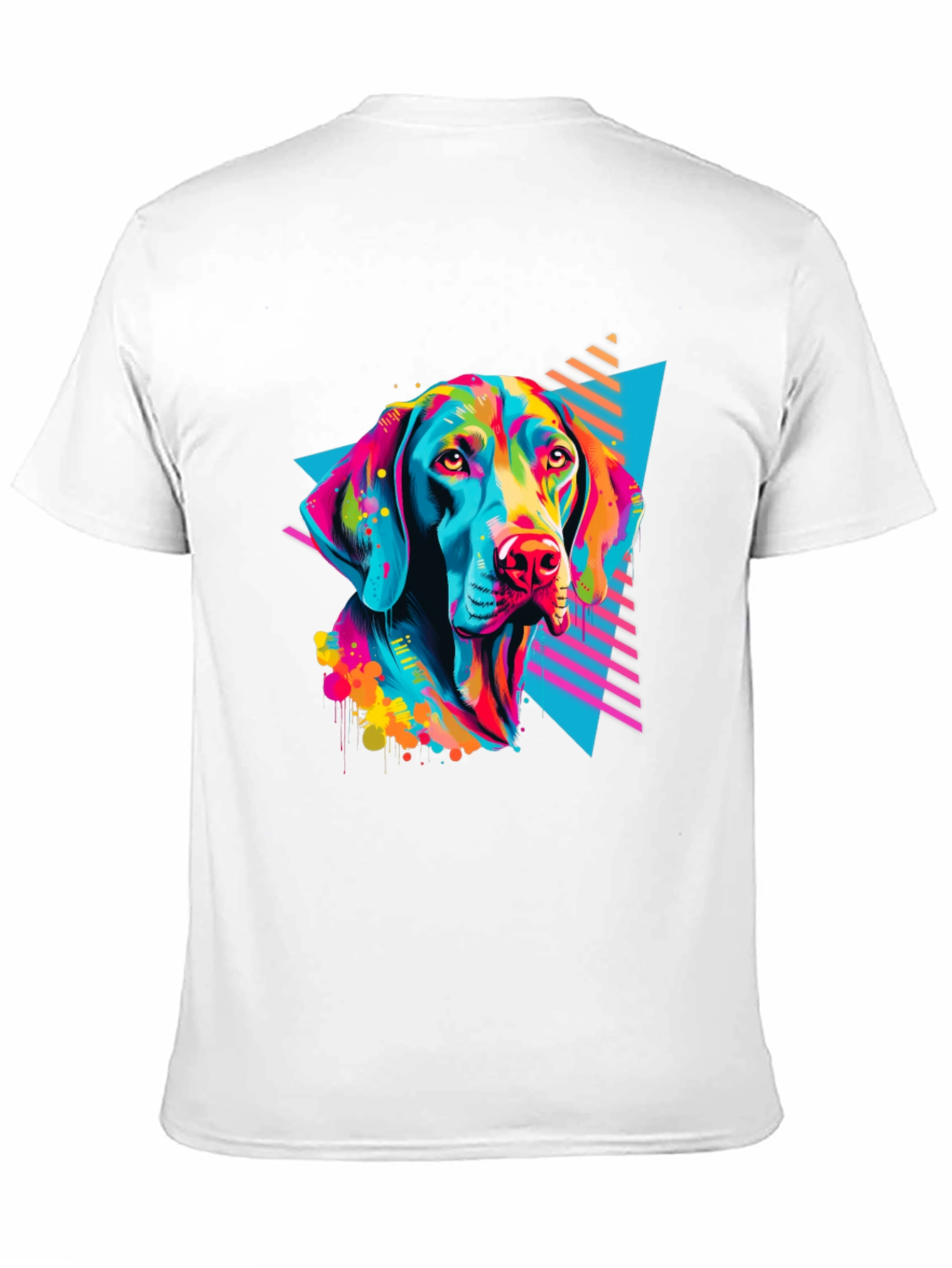 Vibrant Dog Graphic T-Shirt - Bold 80s Style