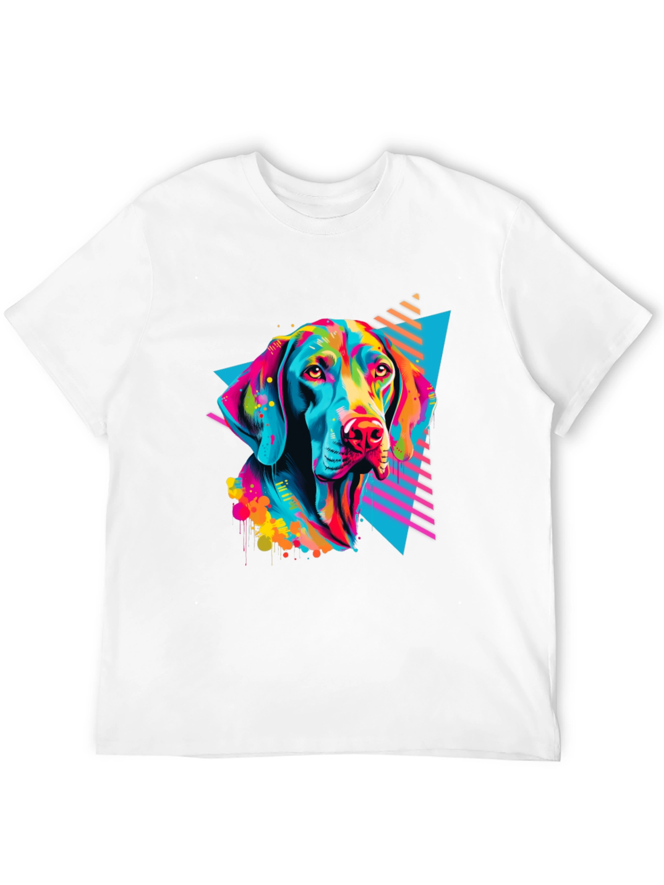 Vibrant Dog Graphic T-Shirt - Bold 80s Style