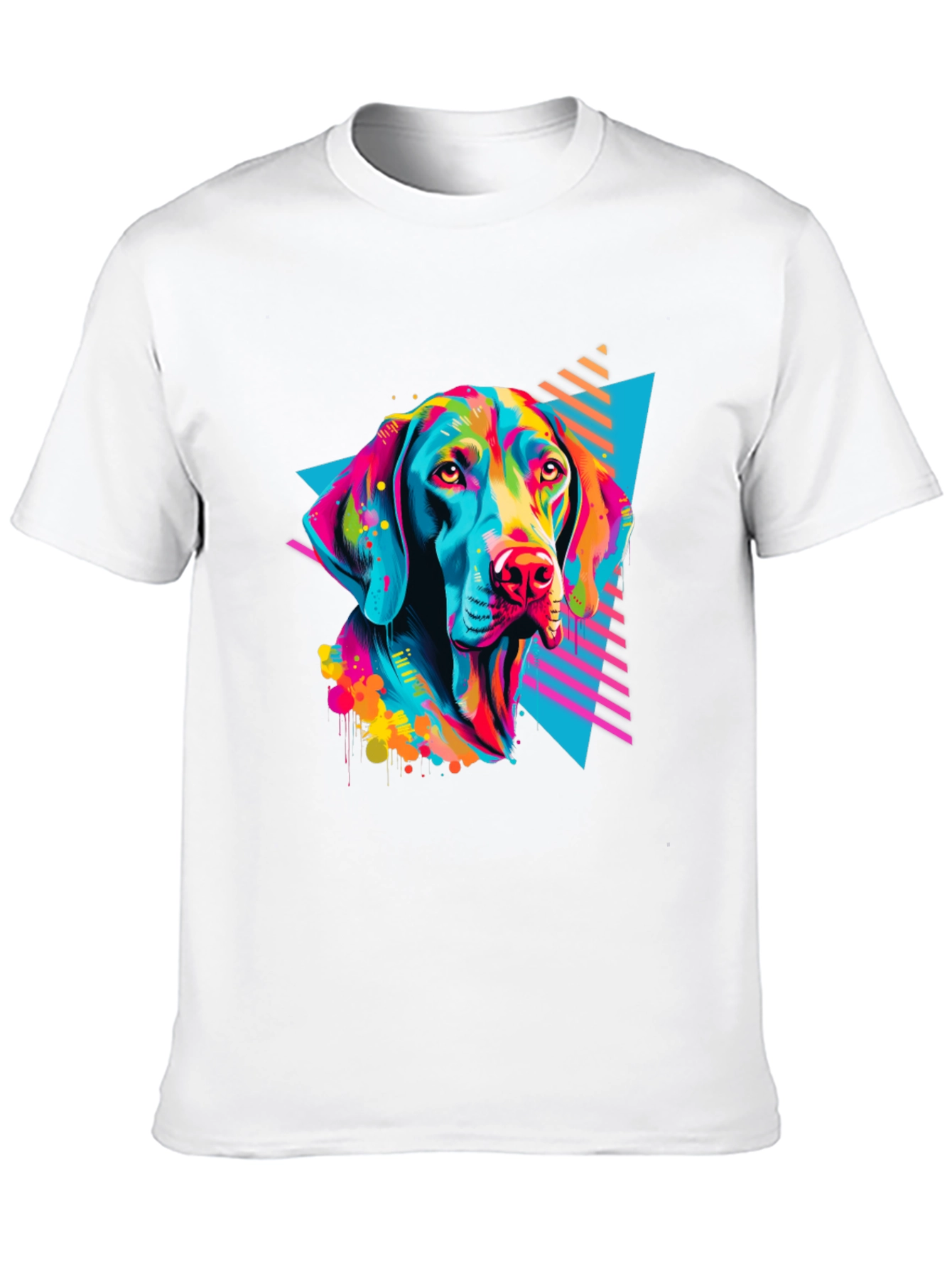 Vibrant Dog Graphic T-Shirt - Bold 80s Style