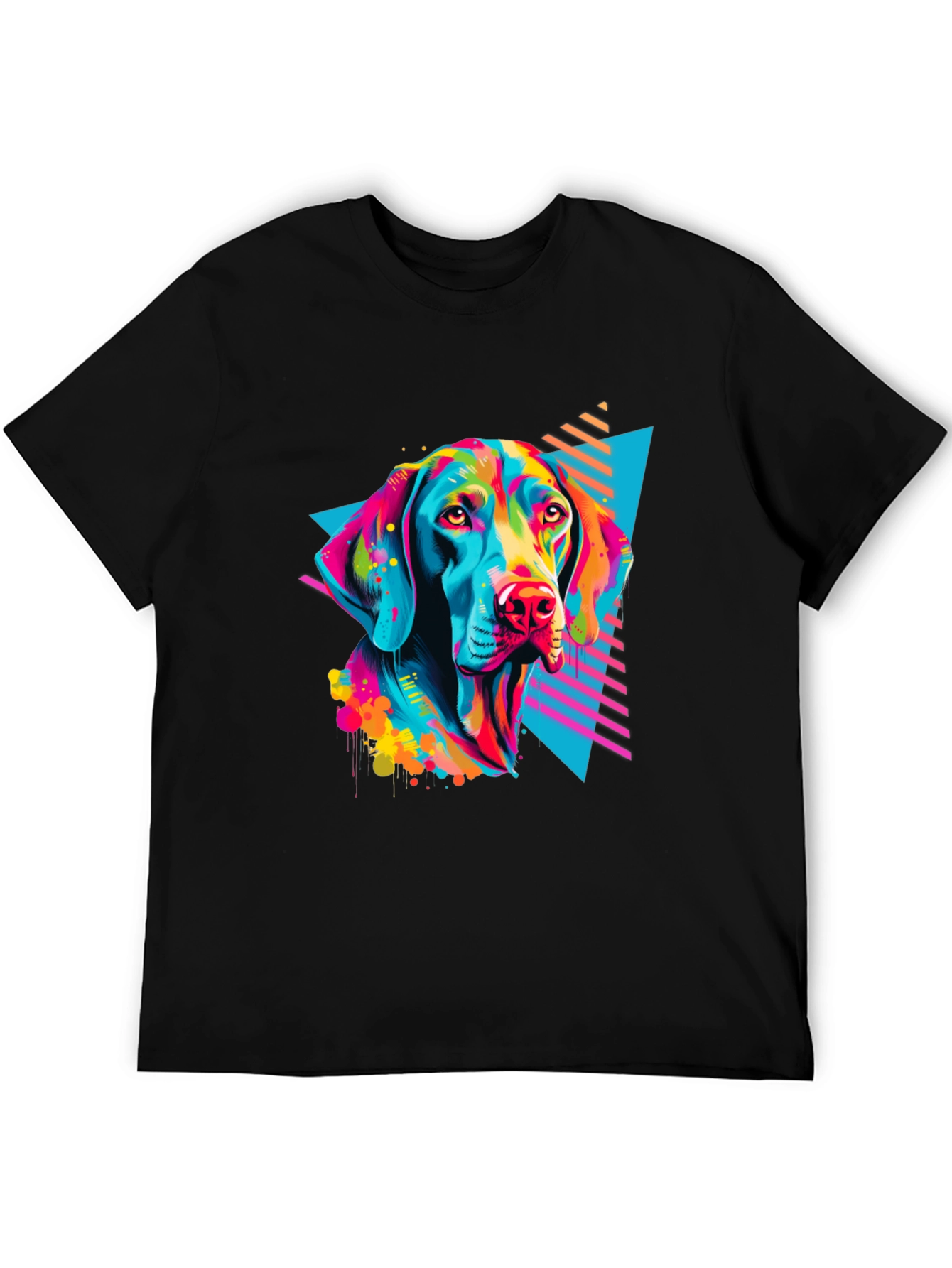 Vibrant Dog Graphic T-Shirt - Bold 80s Style