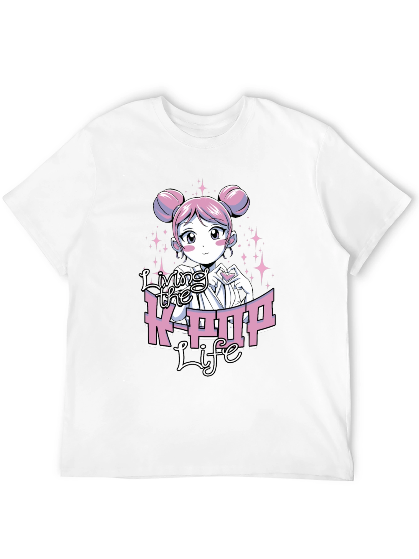 Living the K-POP Life Black Graphic Tee
