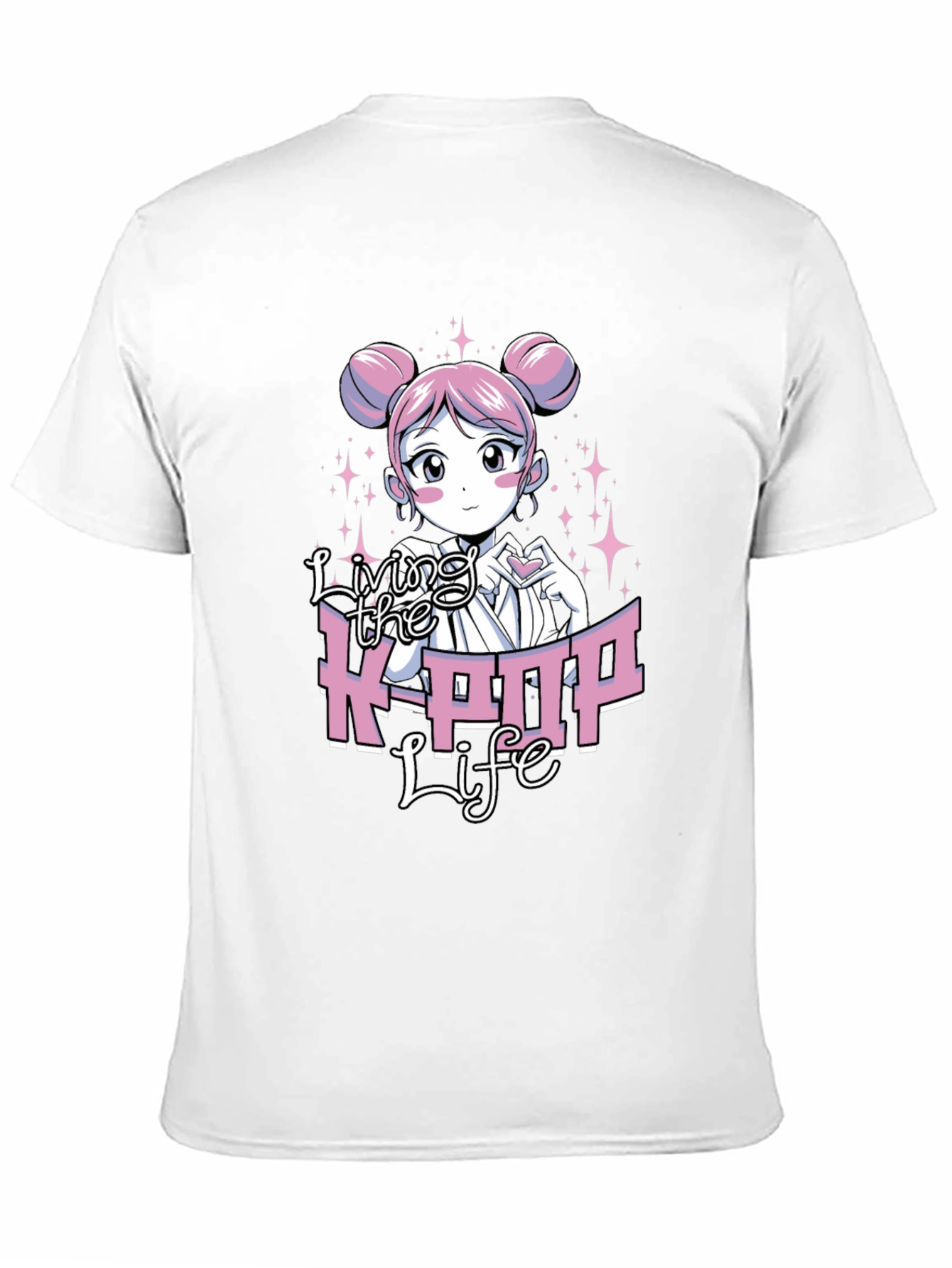 Living the K-POP Life Black Graphic Tee