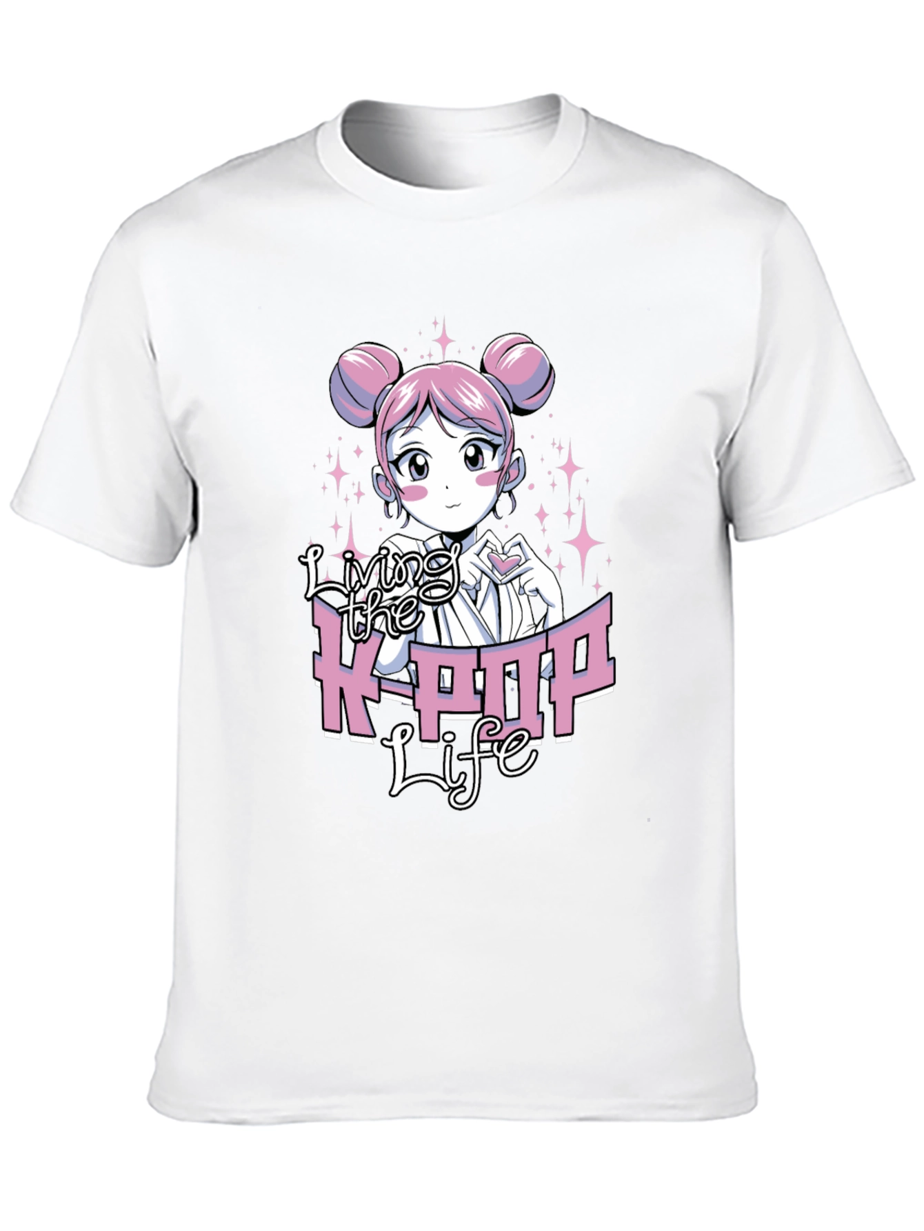 Living the K-POP Life Black Graphic Tee