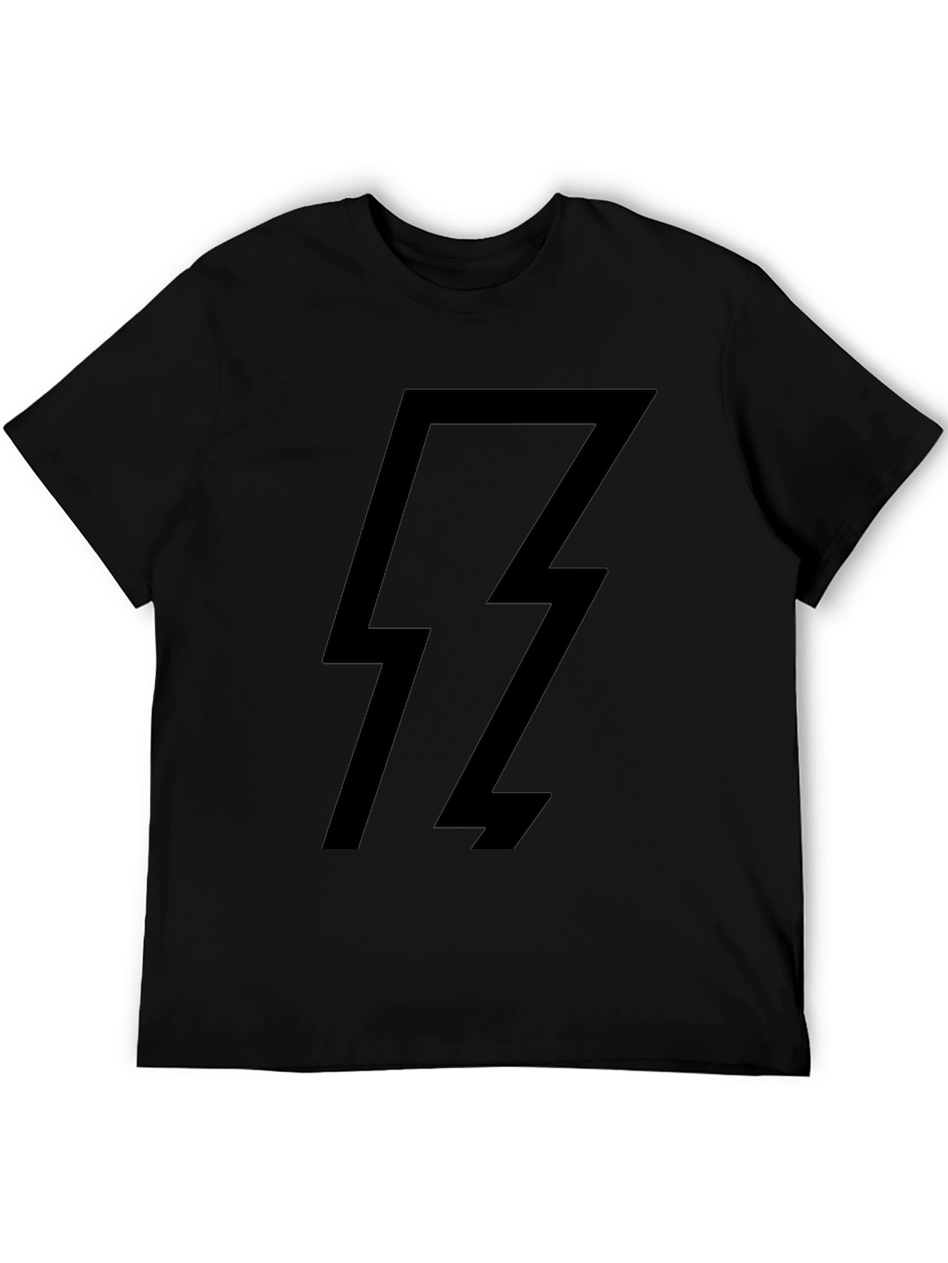 Black Lightning Bolt Graphic T-Shirt - Casual Style