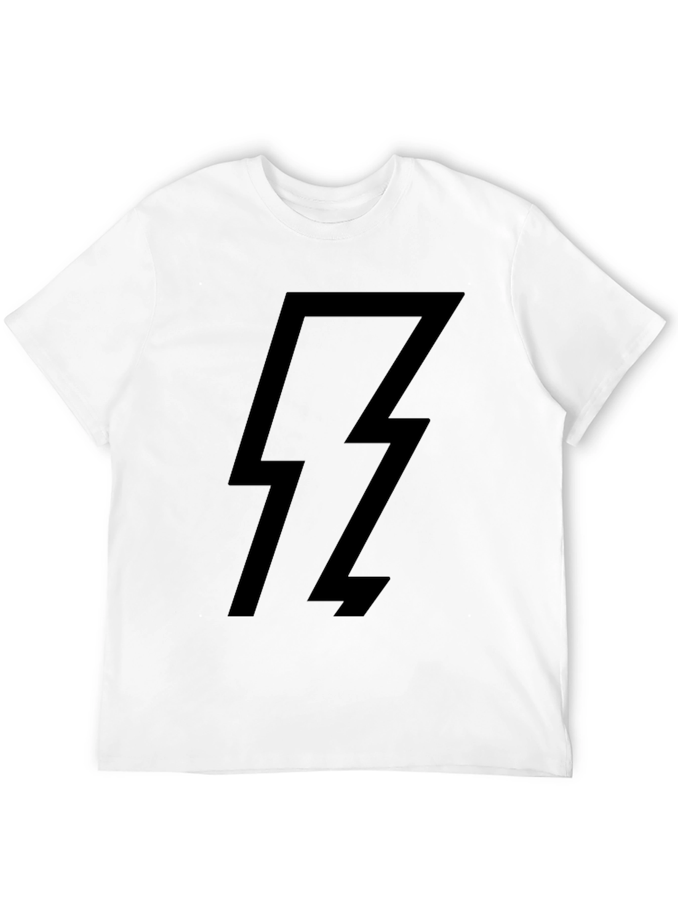 Black Lightning Bolt Graphic T-Shirt - Casual Style