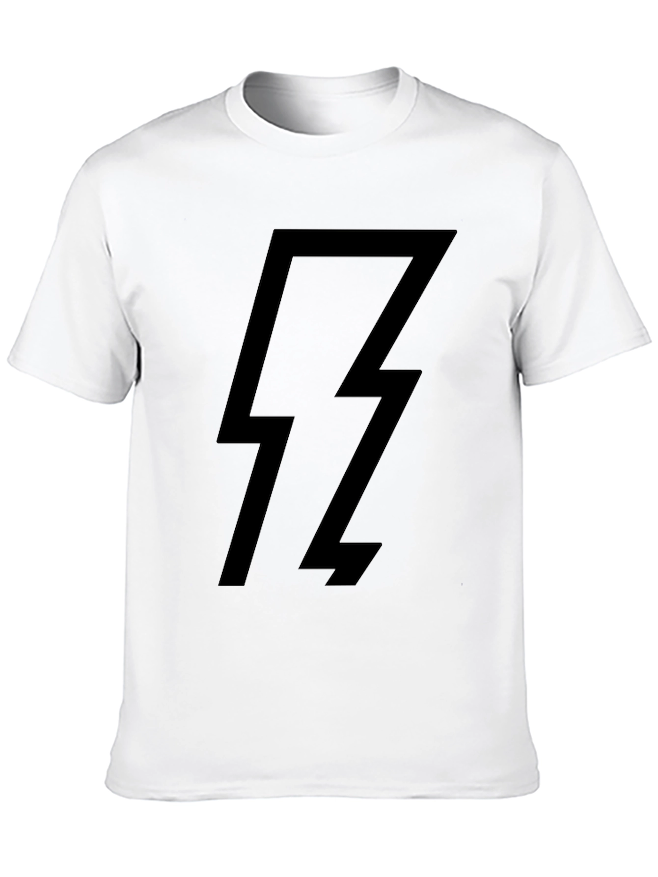 Black Lightning Bolt Graphic T-Shirt - Casual Style